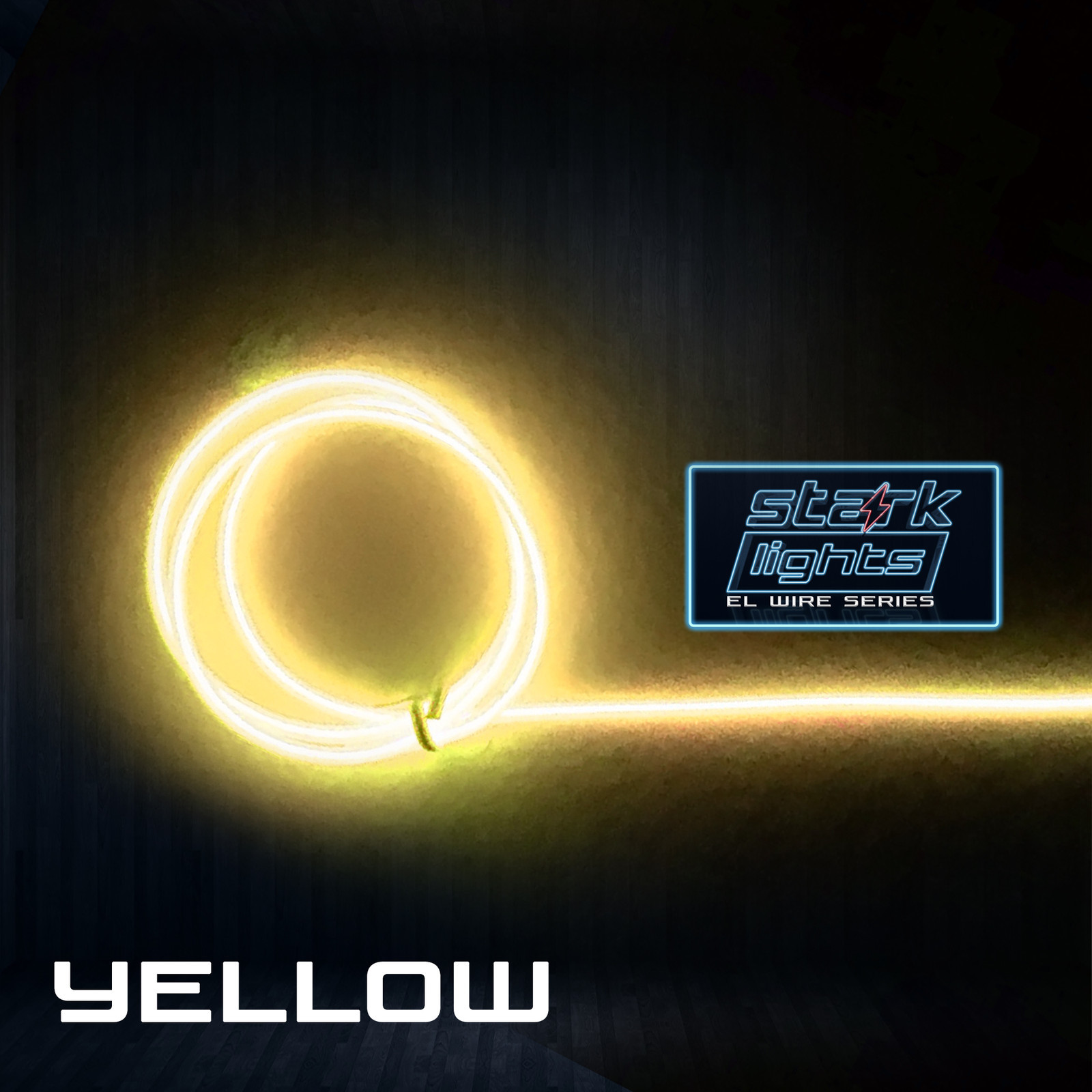 Neon LED Light Glow EL Wire + Control String Strip Rope Tube 1.4mm Thick YELLOW