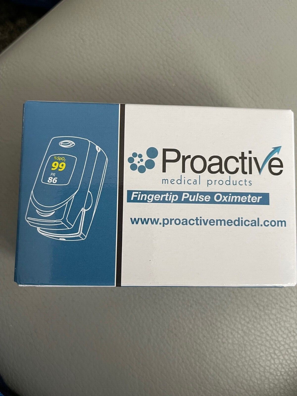 Proactive Fingertip Pulse Oximeter Black with Blue Lanyard and 2 AAA batteries 