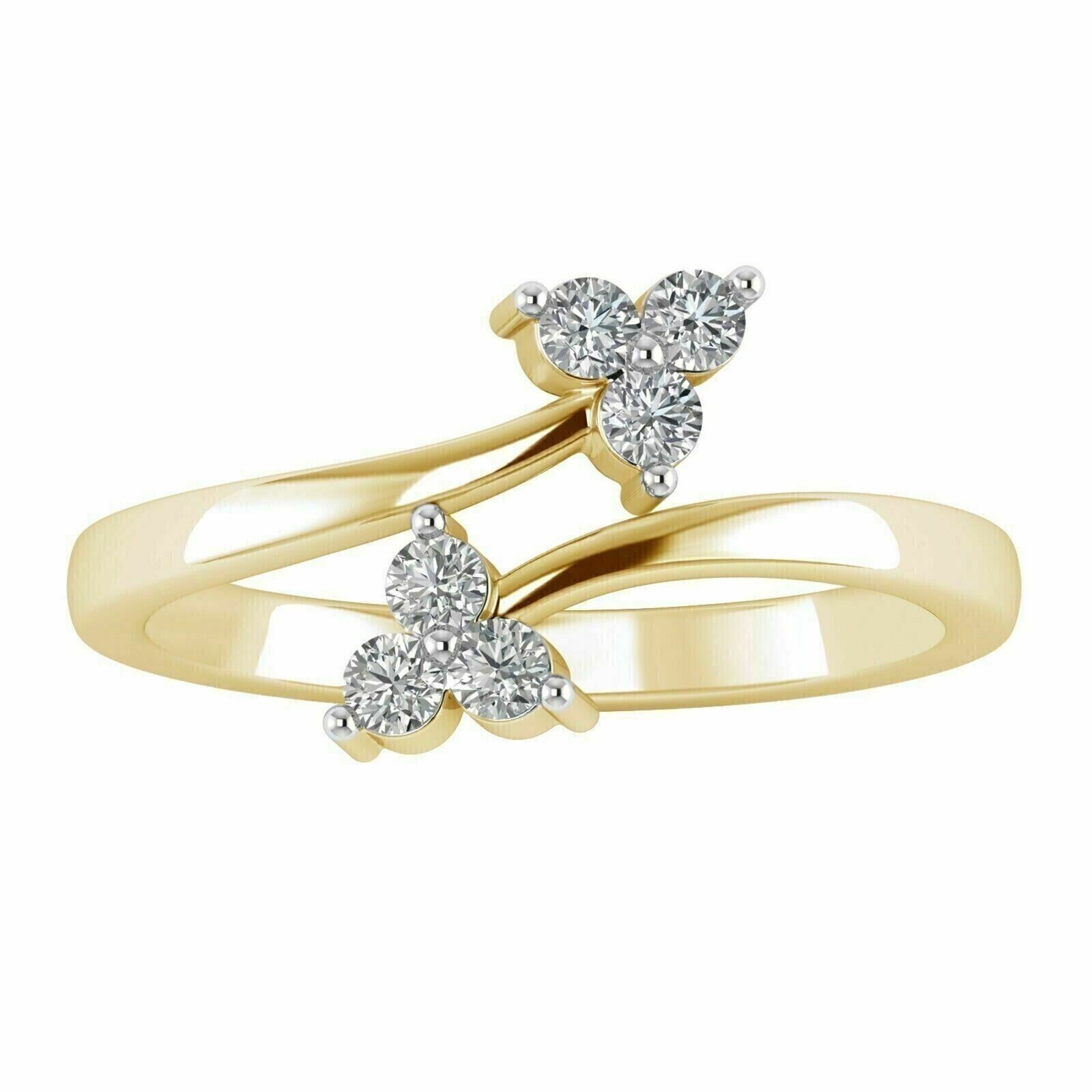 Simulated Diamond Women's Wear Adjustable Toe Ring 14K Yellow Gold Plated Silver
