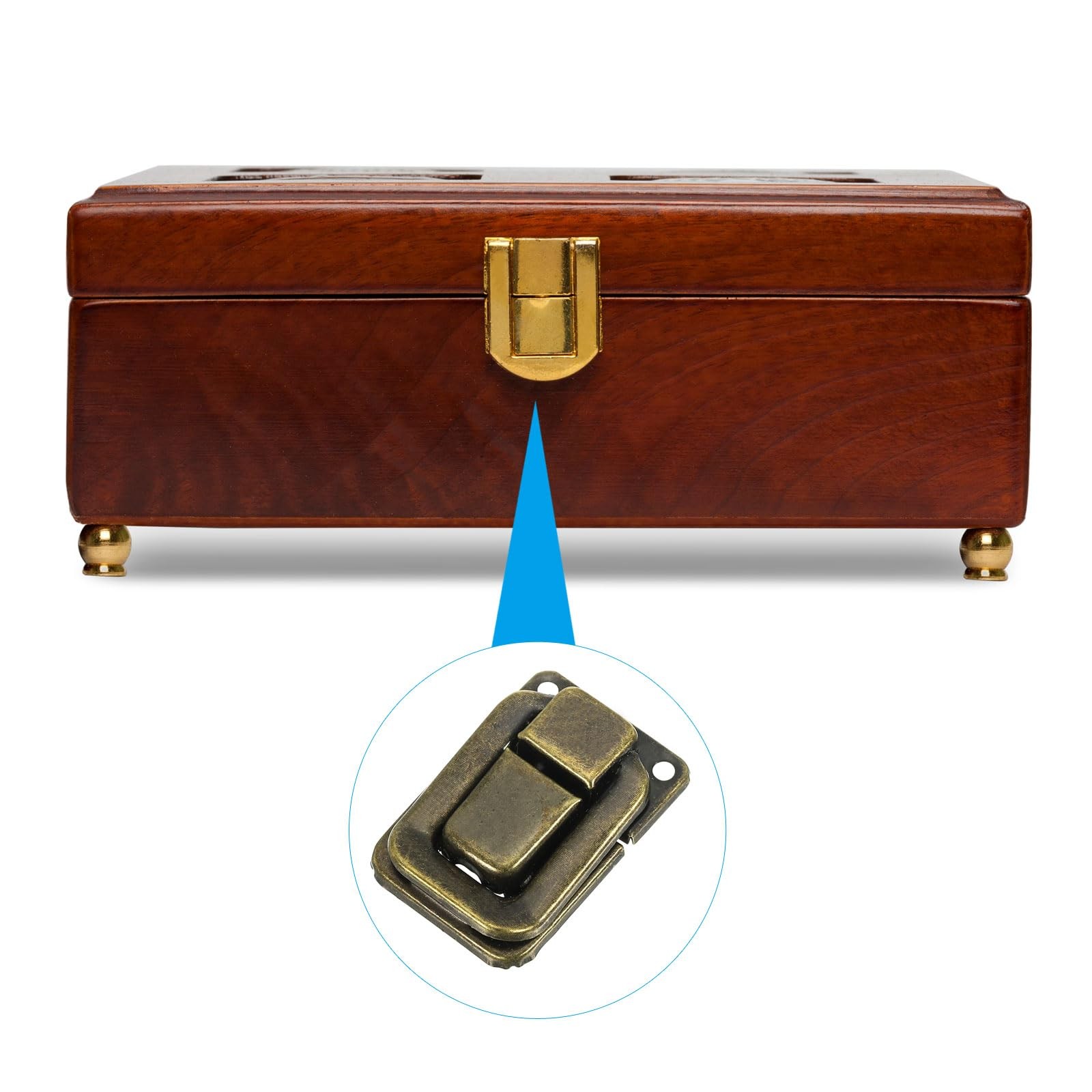 PATIKIL Toggle Catch Lock 1.4" x 0.9", 12 Pack Metal x Bronze
