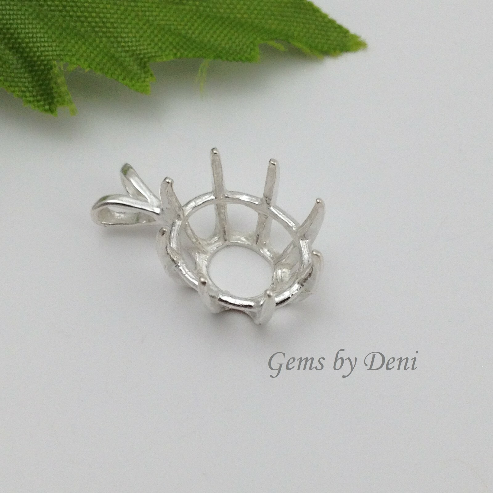Sterling Silver Oval Deep Cut Pre-Notched Pendant Casting