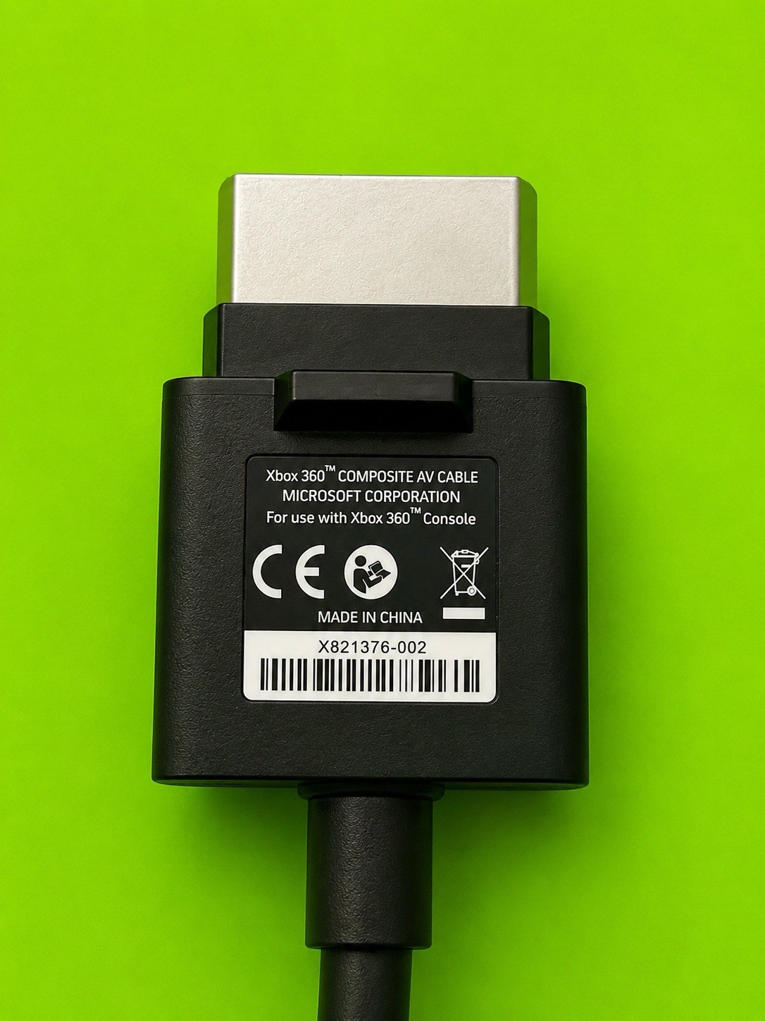 Microsoft Xbox 360 AV Composite Audio Video Cable Black, OEM Genuine