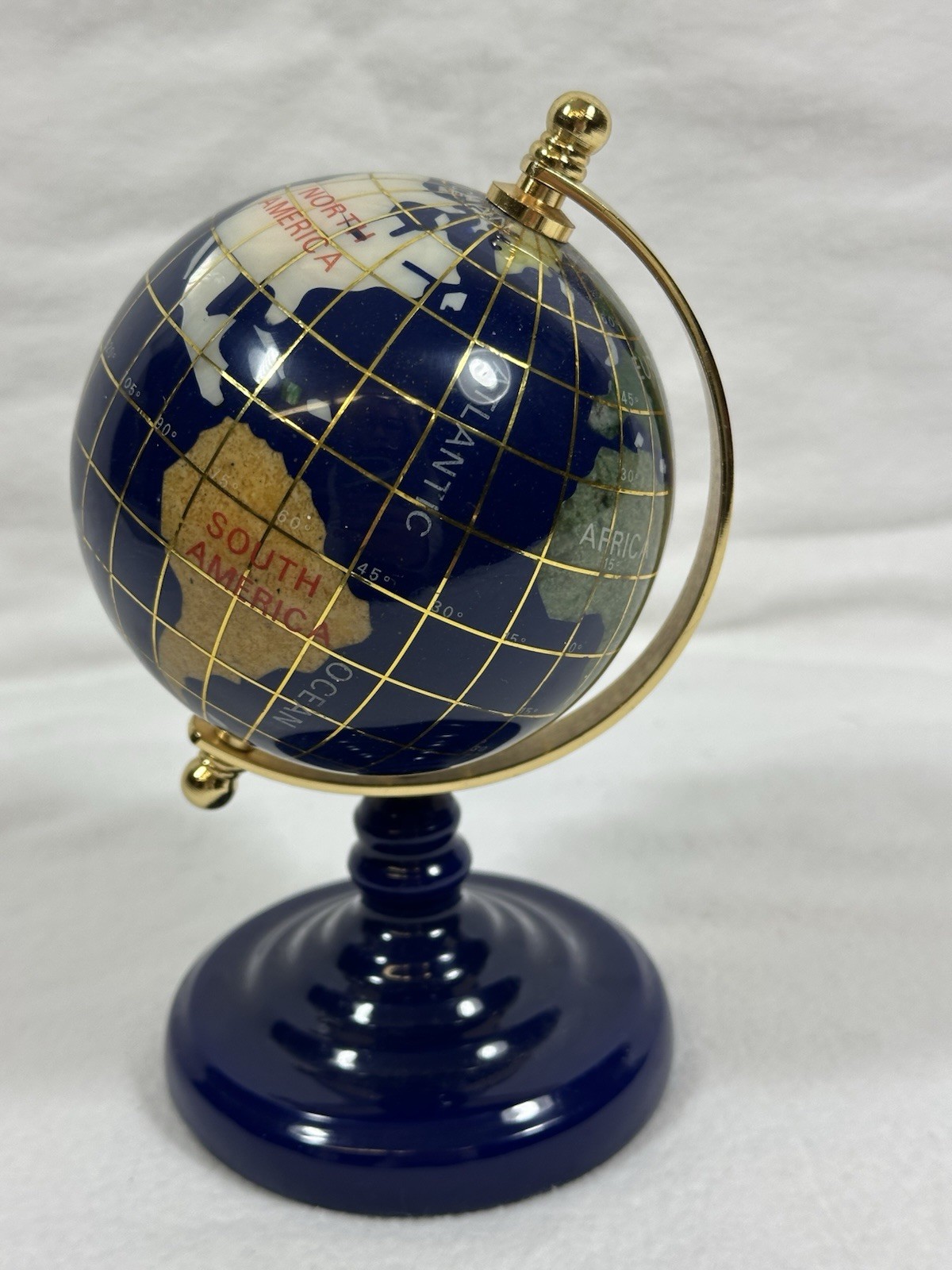 Gemstone Globe Small Blue Tabletop World 6.5"X3"