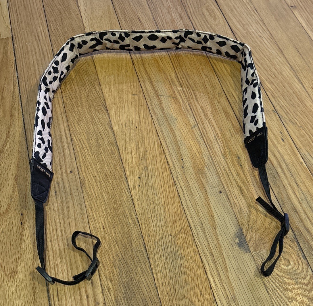 Violet Mae Camera Strap * Lite Tan / Pinkish w/ Leopard Animal Print *EX++
