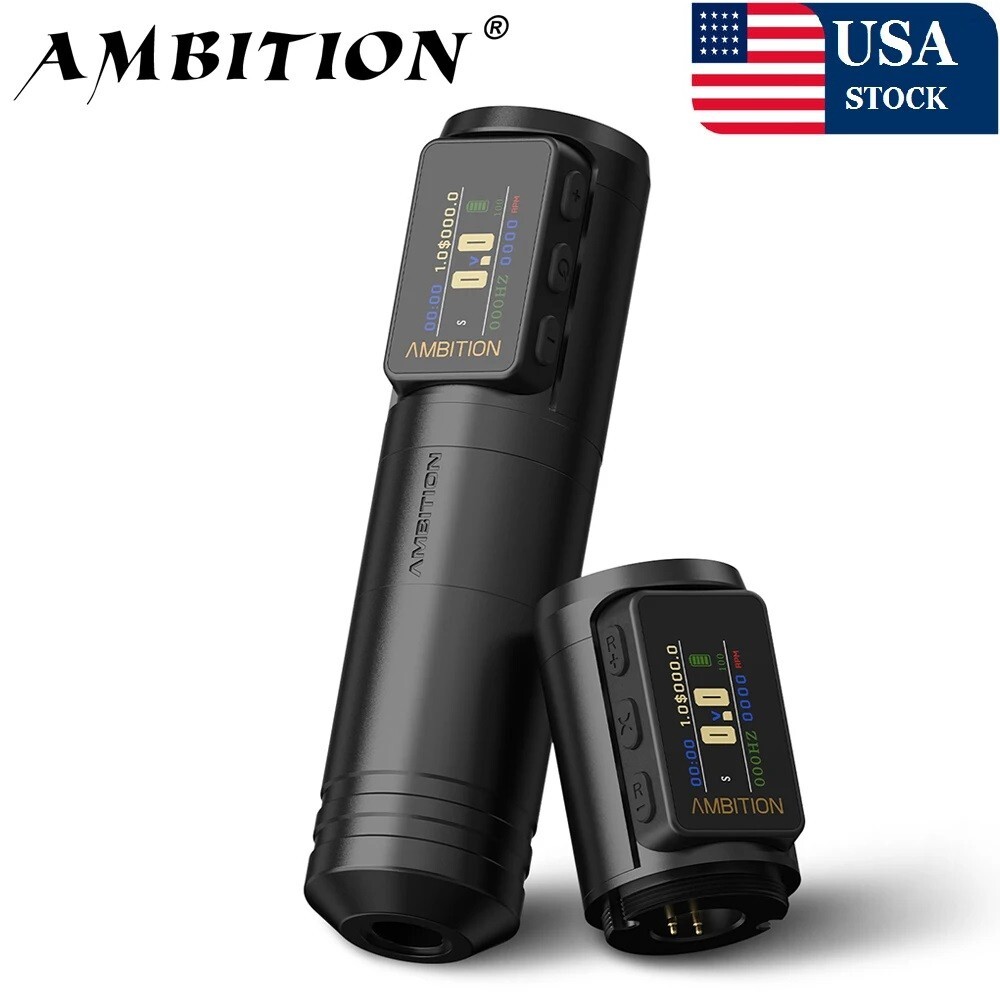 Ambition Ninja 2025 Wireless Tattoo Machine Stroke4.0mm/3.5mm Battery 1700mAh