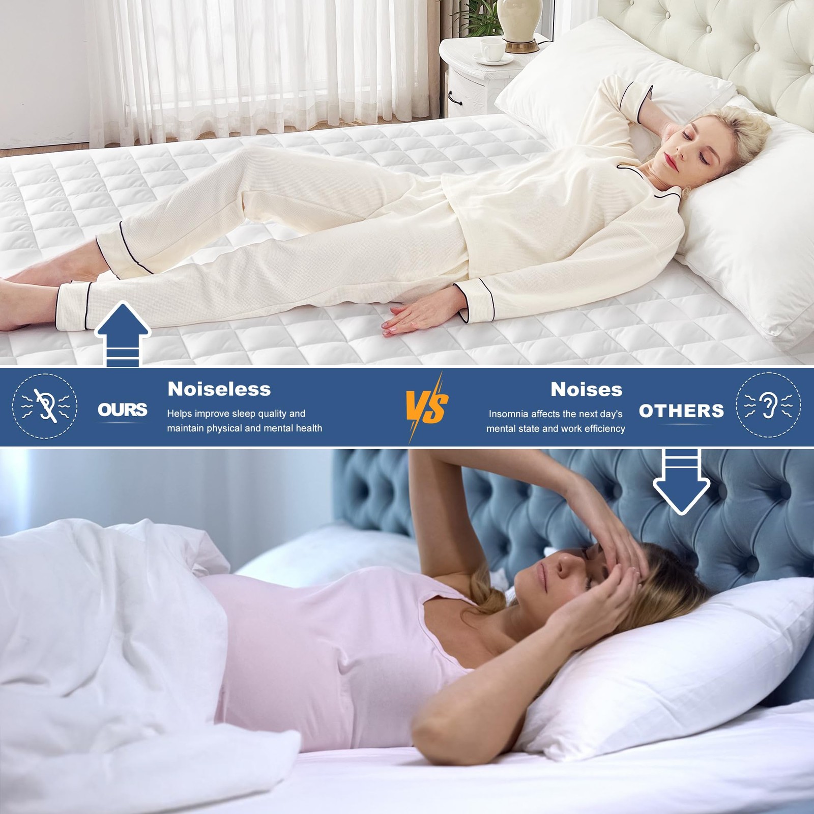 GRT Twin Waterproof Mattress Pad, 100% Quilted Fitted Twin, White