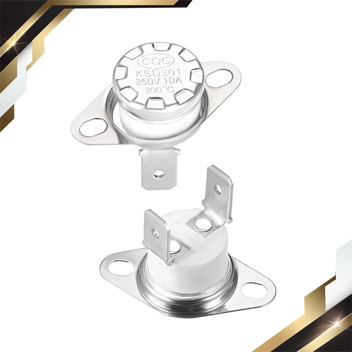2 x Temperature Control Switch Thermostat KSD301 200°C  10A NC Ceramic Material