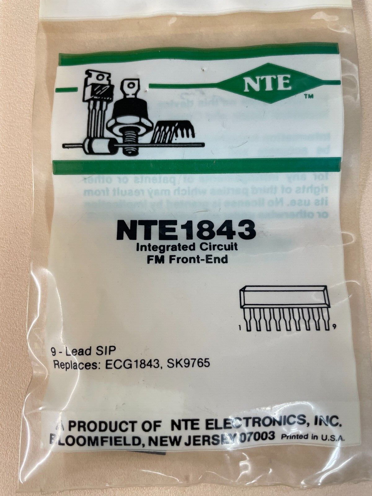 (1) NTE NTE1843 Integrated Circuit FM Front End