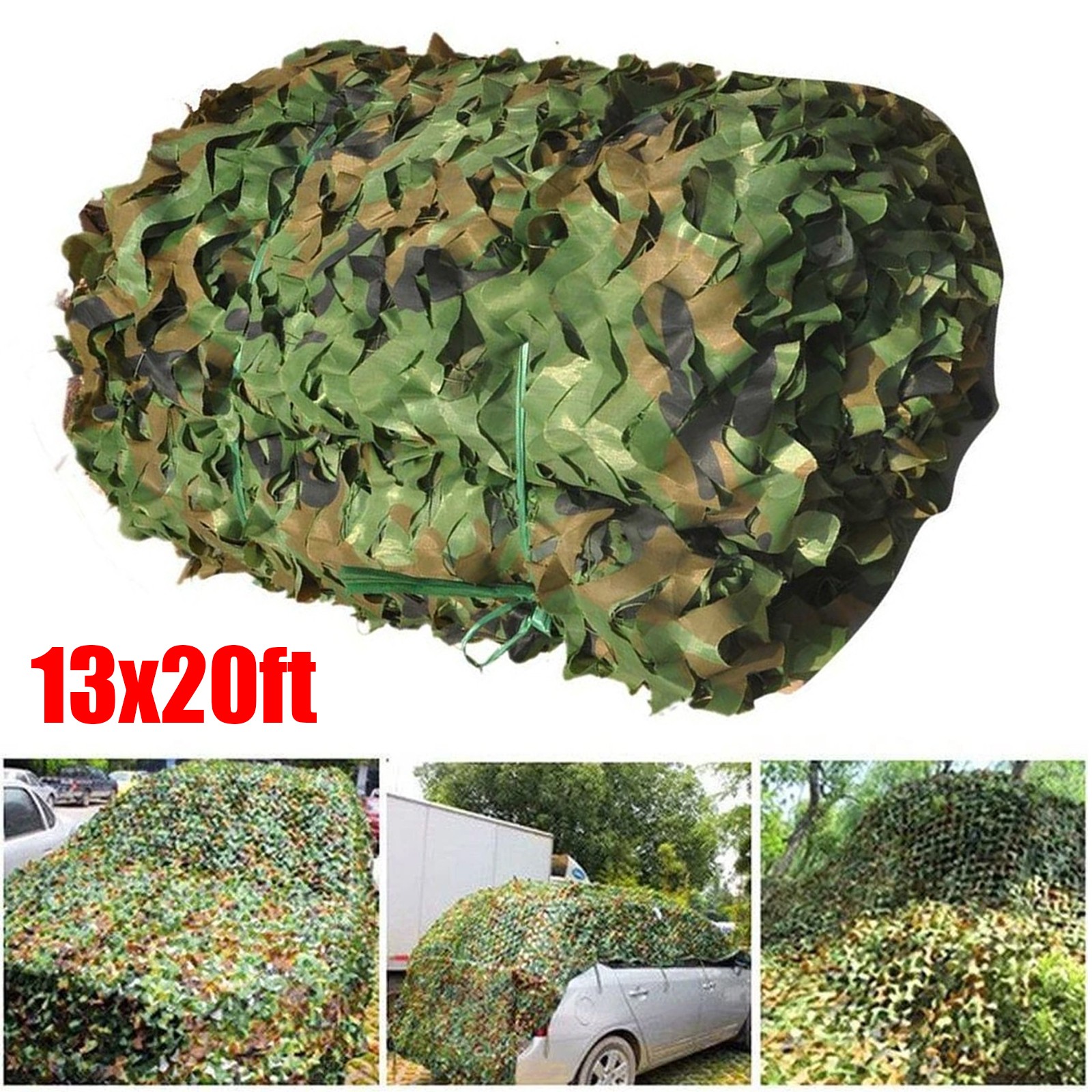 13x20ft Camping Camouflage Netting Military Camo Sunshade Mesh Hunting Car Cover