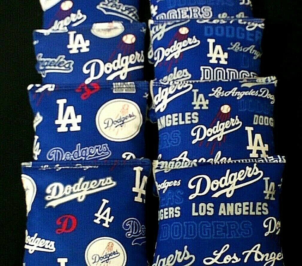 Cornhole Bean Bags made w Los Angeles LA Dodgers Fabric ACA Regulation Game Toss