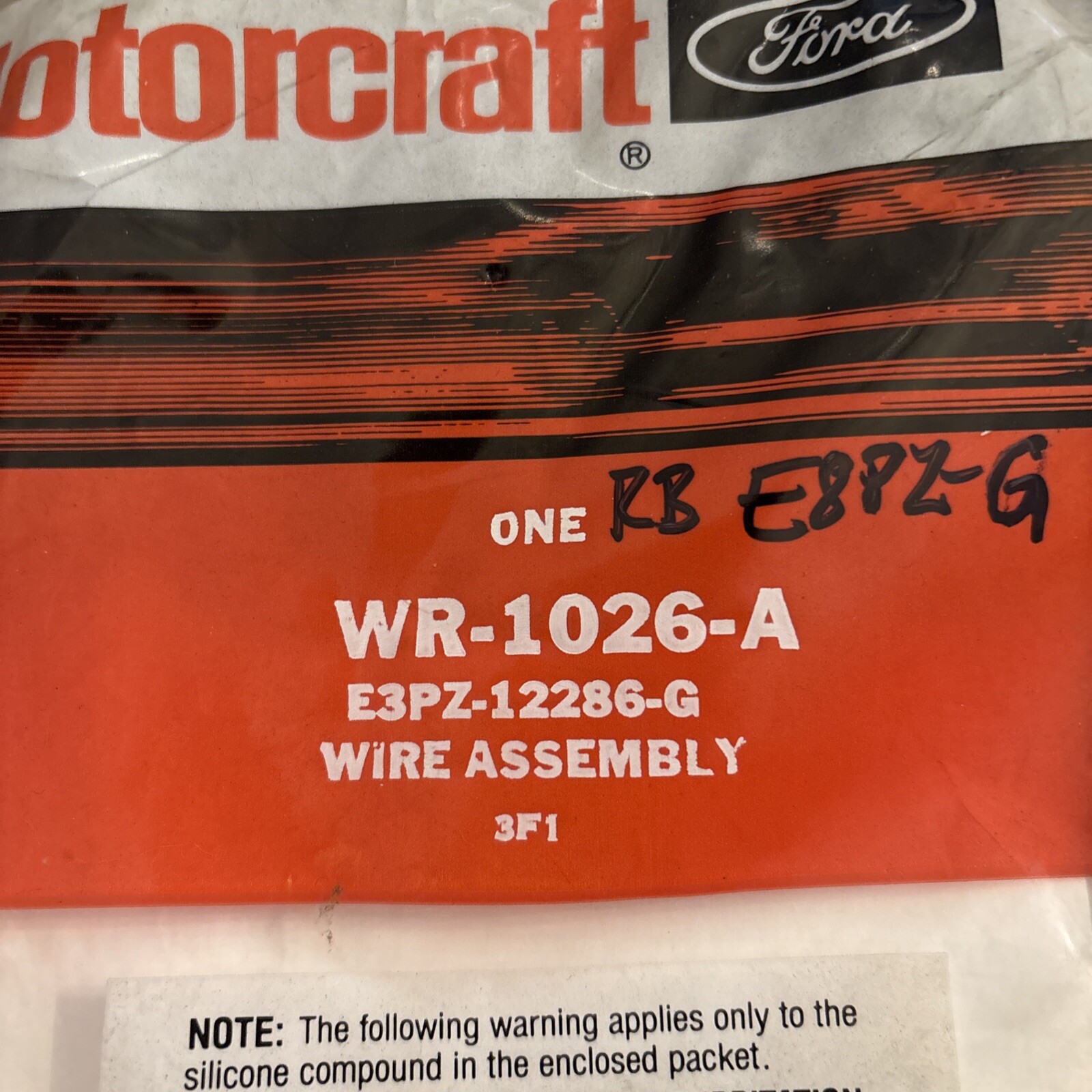 Genuine Ford Motorcraft OEM WR1026A / E3PZ-12286-G Wire Assembly NOS