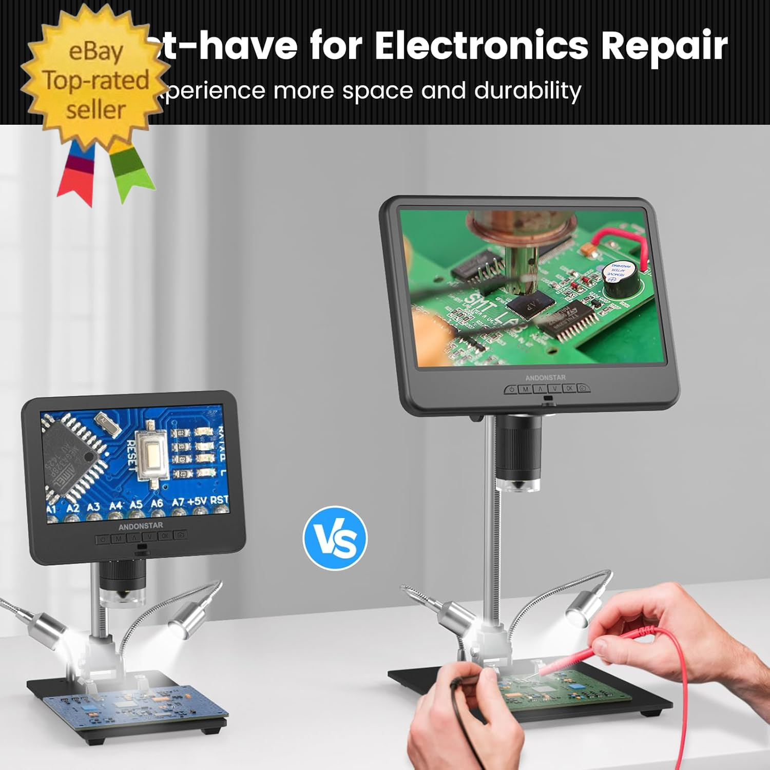 AD210 10.1 Inch LCD Digital Microscope for Adults, Soldering Microscope