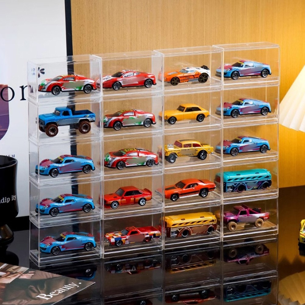 5PCS Toy Car Model Display Boxes 1/64 Scale, Model Car Display Case Protector
