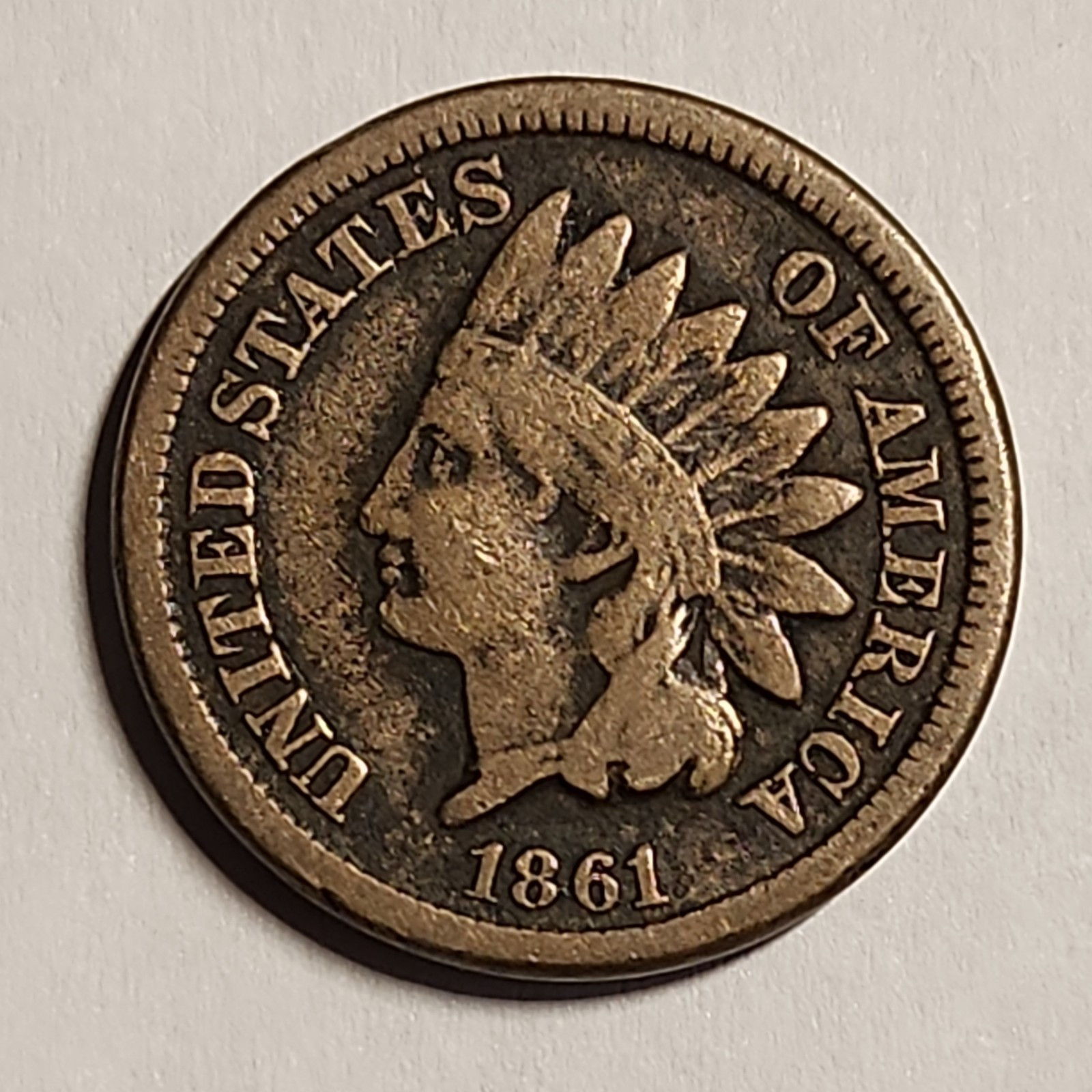 1861 Indian Head 1C-Fine-Beautiful Pre-Civil War Era Circulated Coin