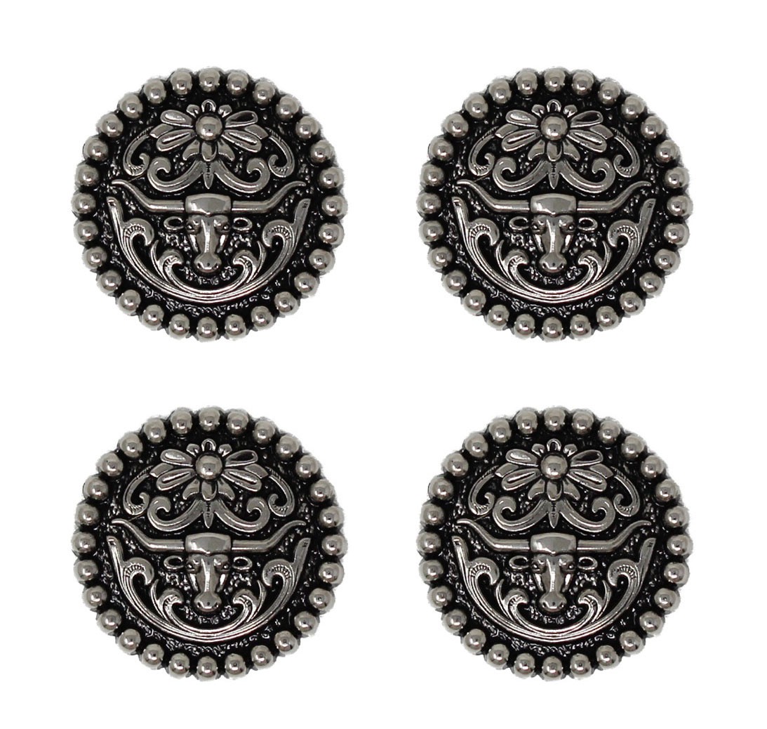 Concho Set of 4 Screw Back Conchos Western Saddle 1-1/4" Co603