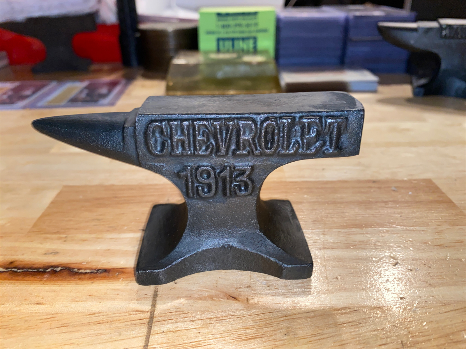 Chevrolet Anvil Car Truck Auto Collector Blacksmith Chevy Corvette Paperweight