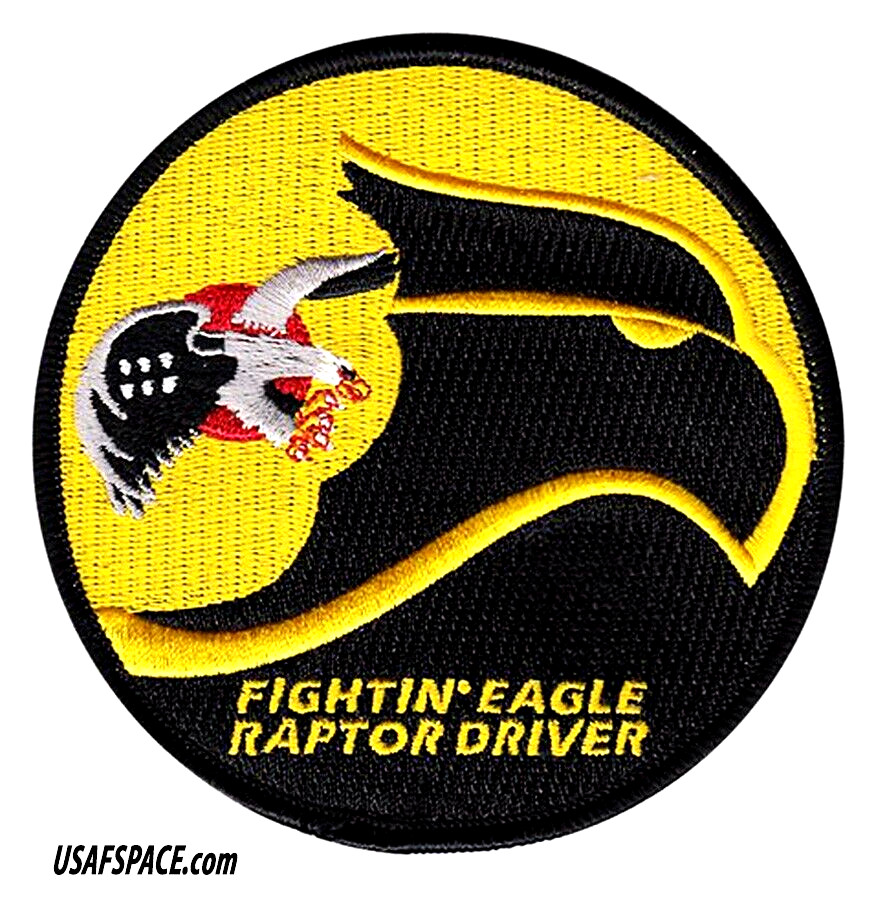 USAF 27th FIGHTER SQ -27 FS - FIGHTIN EAGLE RAPTOR DRIVER-Langley AFB- VEL PATCH