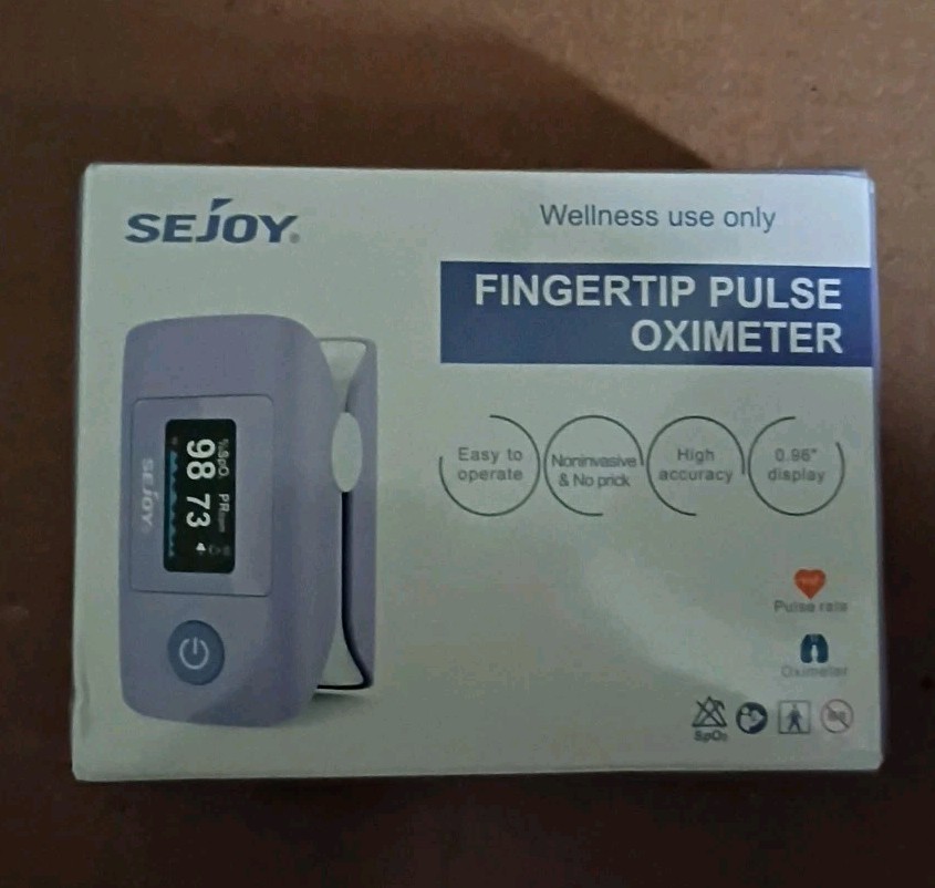 SEJOY Fingertip Pulse Oximeter Blood Oxygen Saturation Monitor Lanyard Included