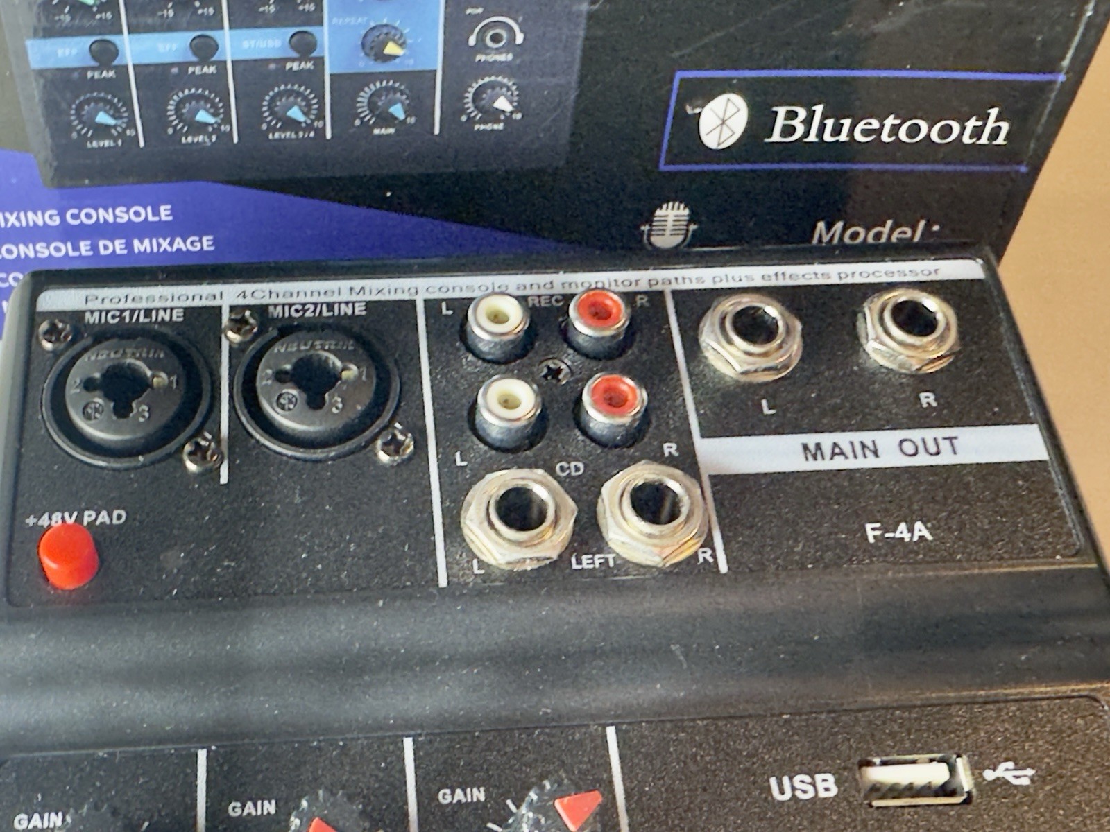 4 Channel Live Mixer Built In Effect Processor Model F-4A