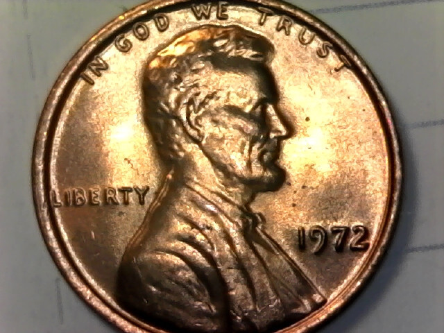 1972 Lincoln Memorial Cent Penny Brilliant Uncirculated Red BU from OBW Roll
