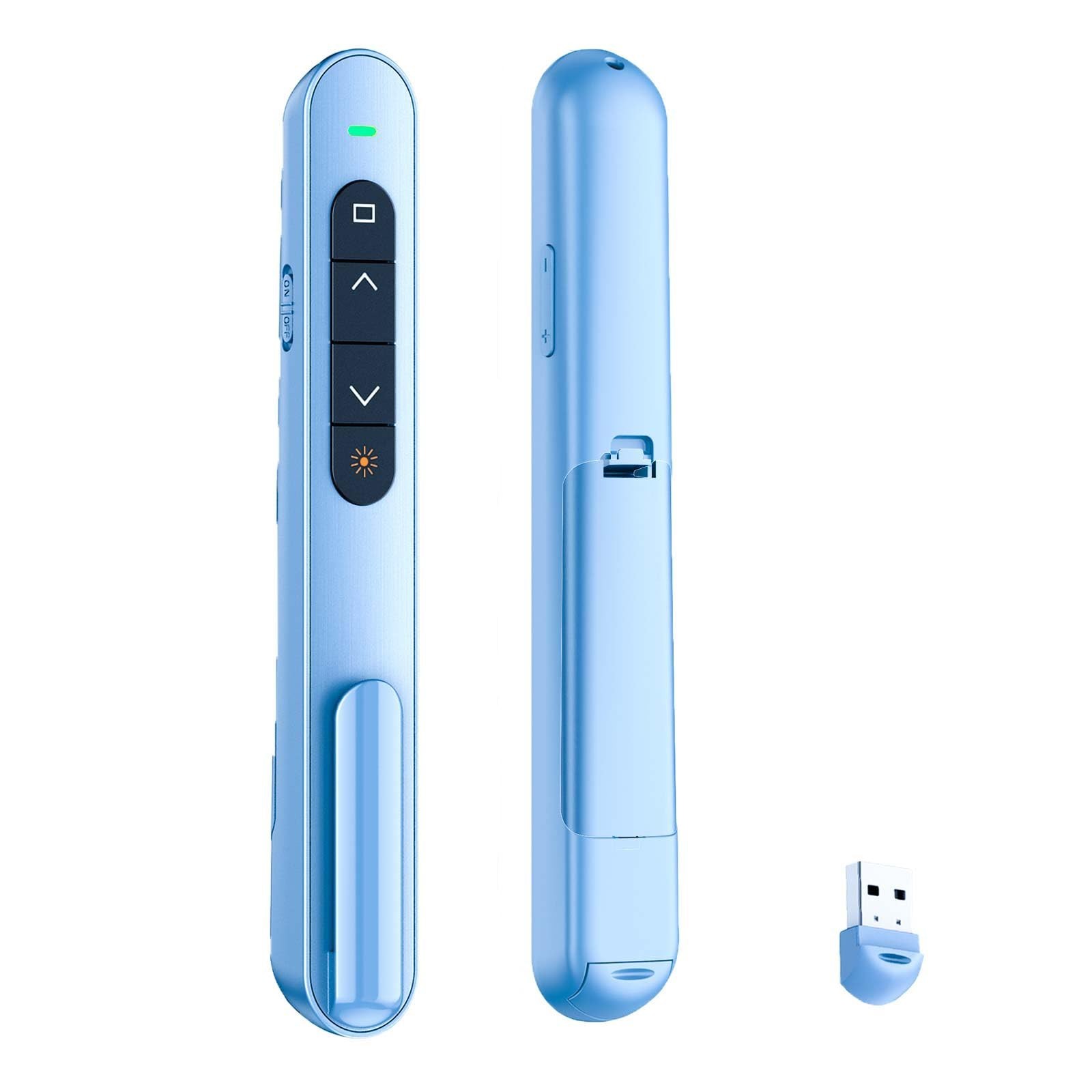Wireless Presentation Clicker for PowerPoint - USB Remote with Volume Control, S
