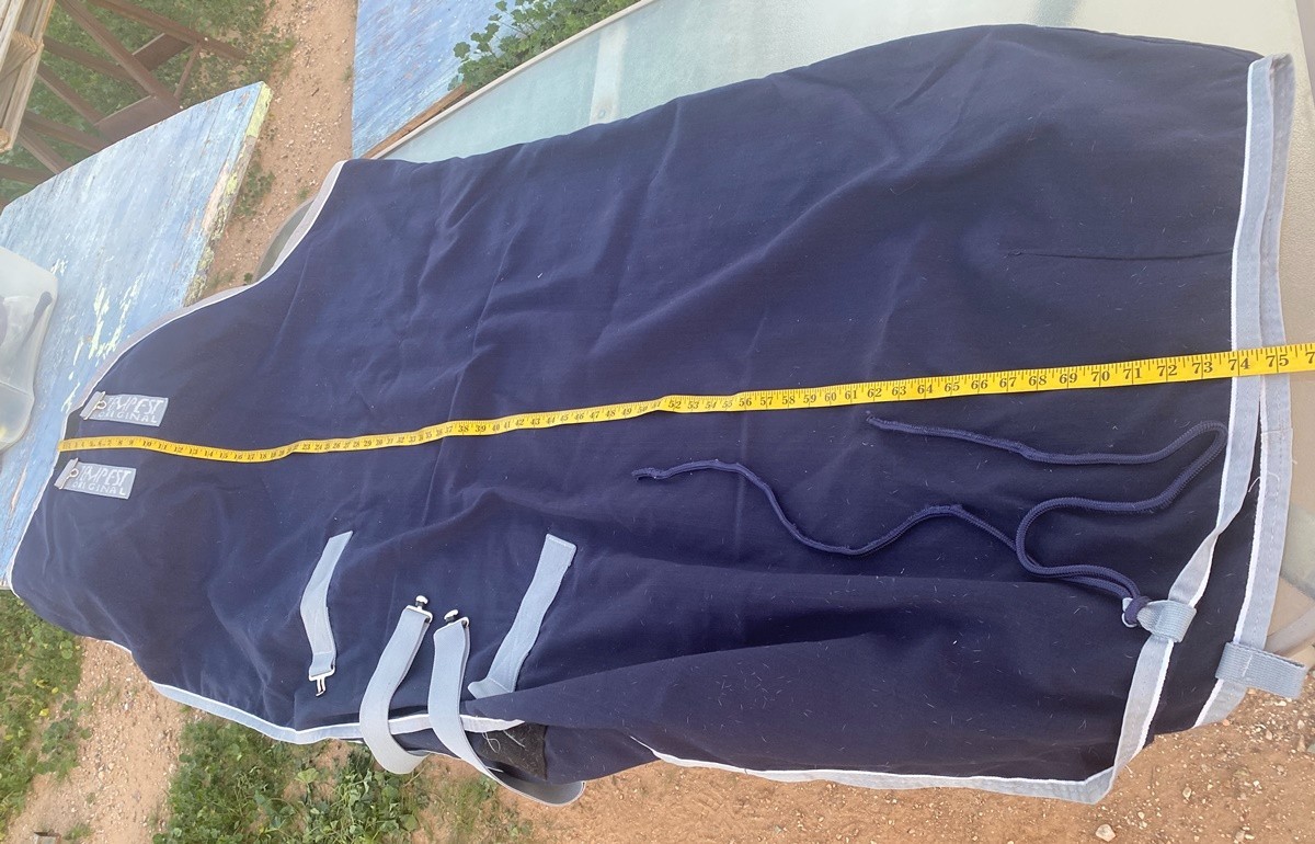 75" Navy Shires TEMPEST stable sheet - Quality Made & very light use as shown