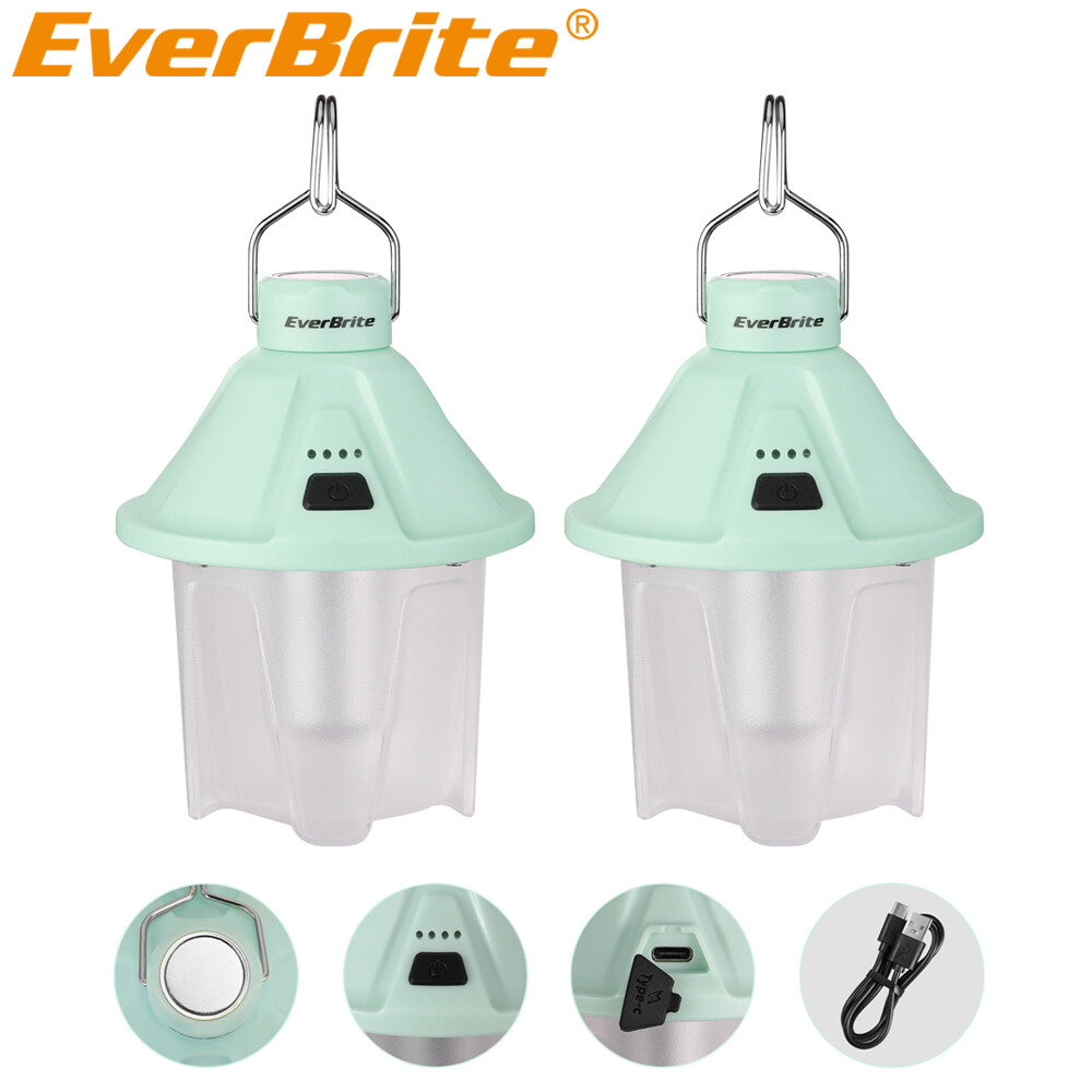 EverBrite 2PK 450LM Camping Lantern Rechargeable Camping Lantern 5 Lighting Mode