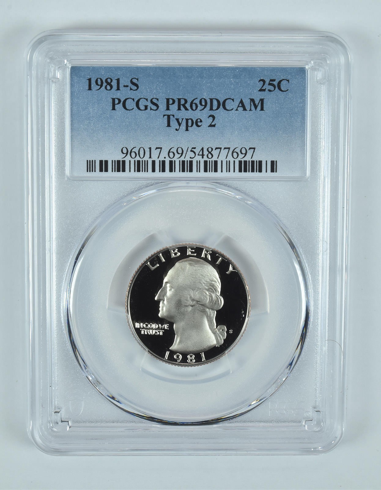 1981-S Washington Quarter Type 2 PR69 DCAM PCGS Blue Label