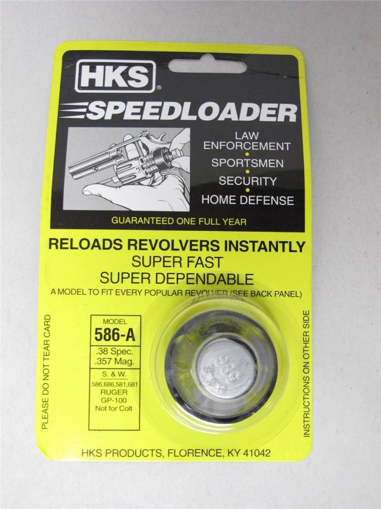 HKS 586-A SpeedLoader for S&W 38/357 L Frame 581 586 681 686 RUGER GP100 6-Shot