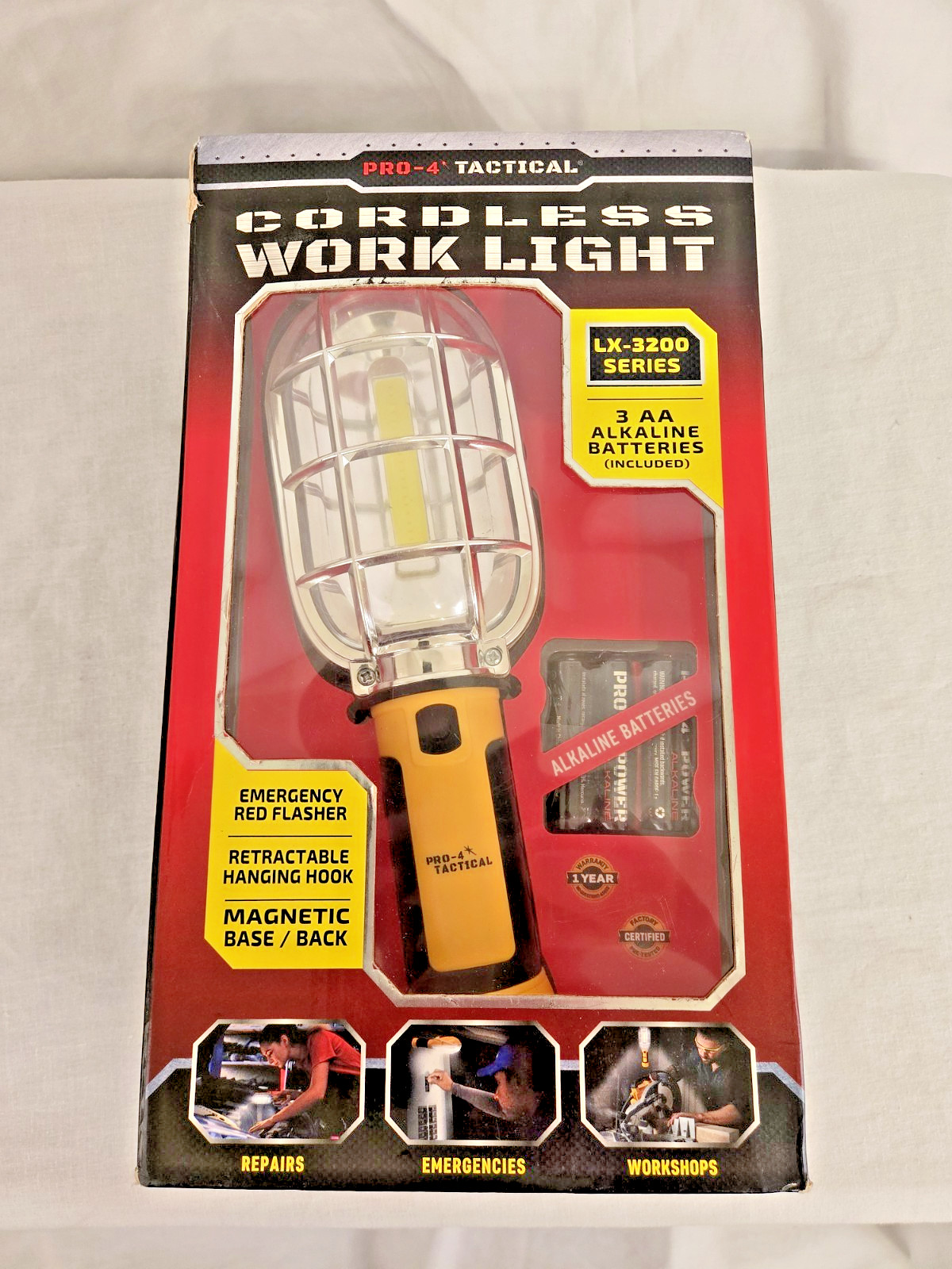 Pro-4 Tactical LX-3200 COB Cordless Work Light Magnetic Base Emergency Flasher