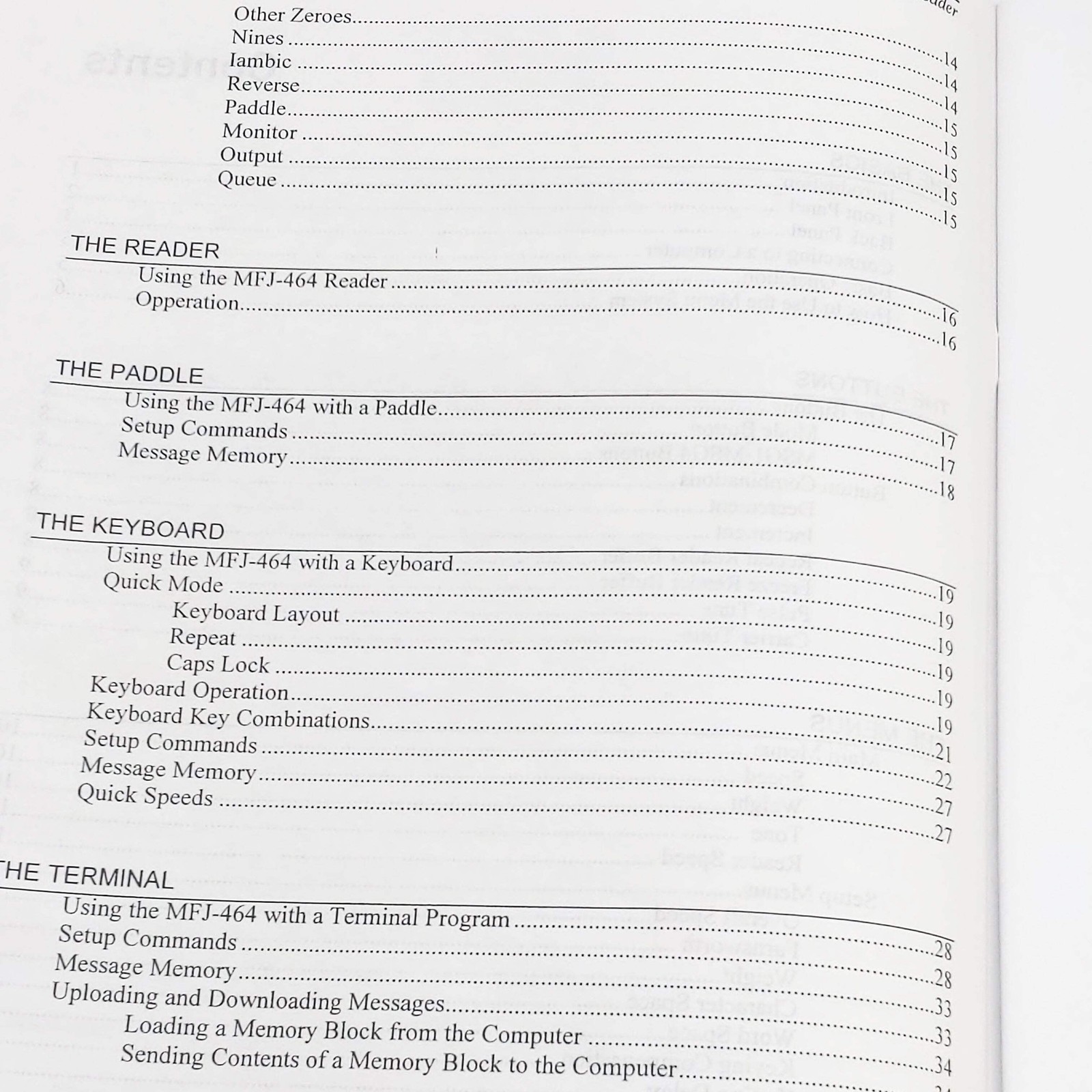 MFJ-464 CW Keyer/Reader Original MFJ Manual