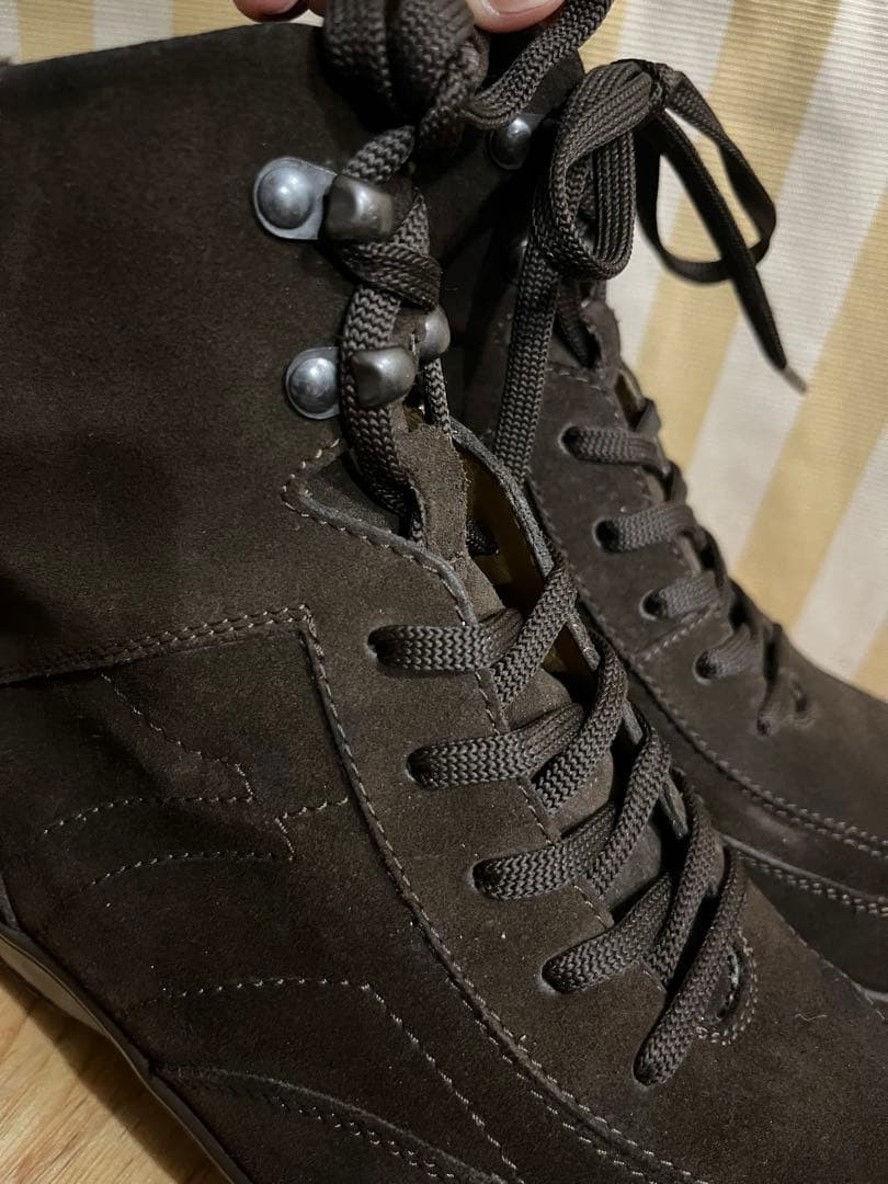 Salvatore Ferragamo Brown Suede High Top Sneakers Men's 6.5 US7.5 EE Excellent