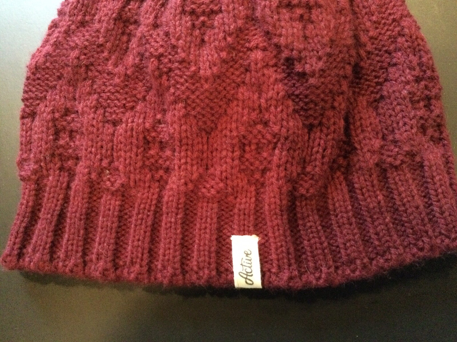 Active Wine Soft Cable Knit Outdoor Beanie Hat One Size Unisex