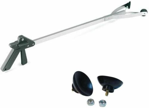 EZ Reacher 32" Pick Up Tool with Pair of Rubber Gripper Cups (Bundle - 2 Items)