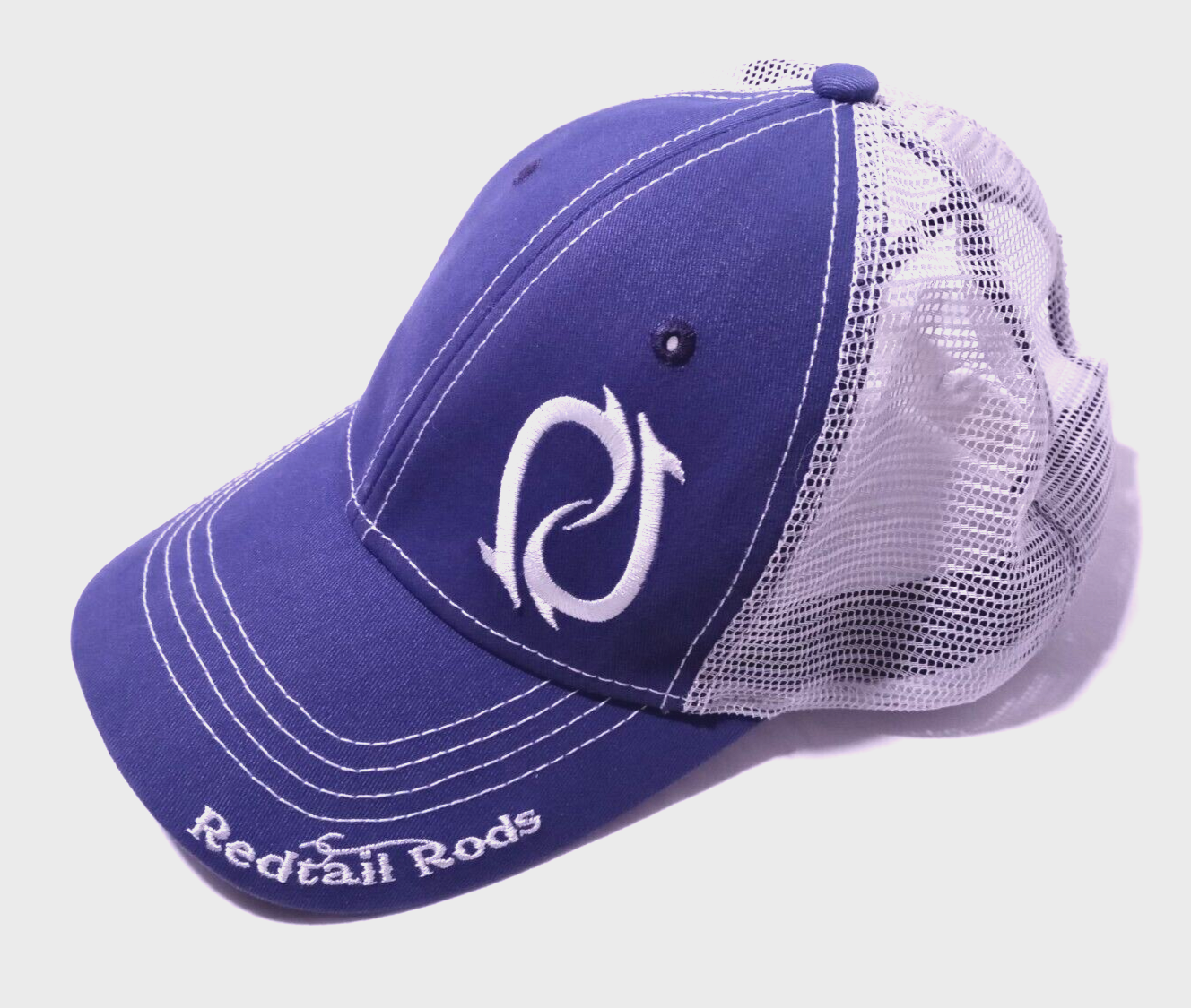Redtail Rods Hat Cap Adjustable Purple Mesh Back Snapback Embroidered Canvas