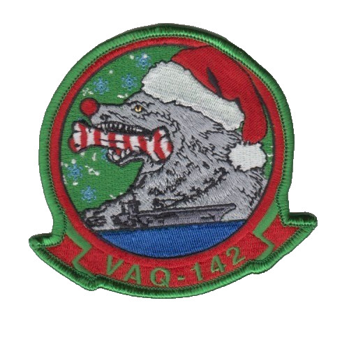 VAQ-142 GRAY WOLVES CHRISTMAS CHEST PATCH