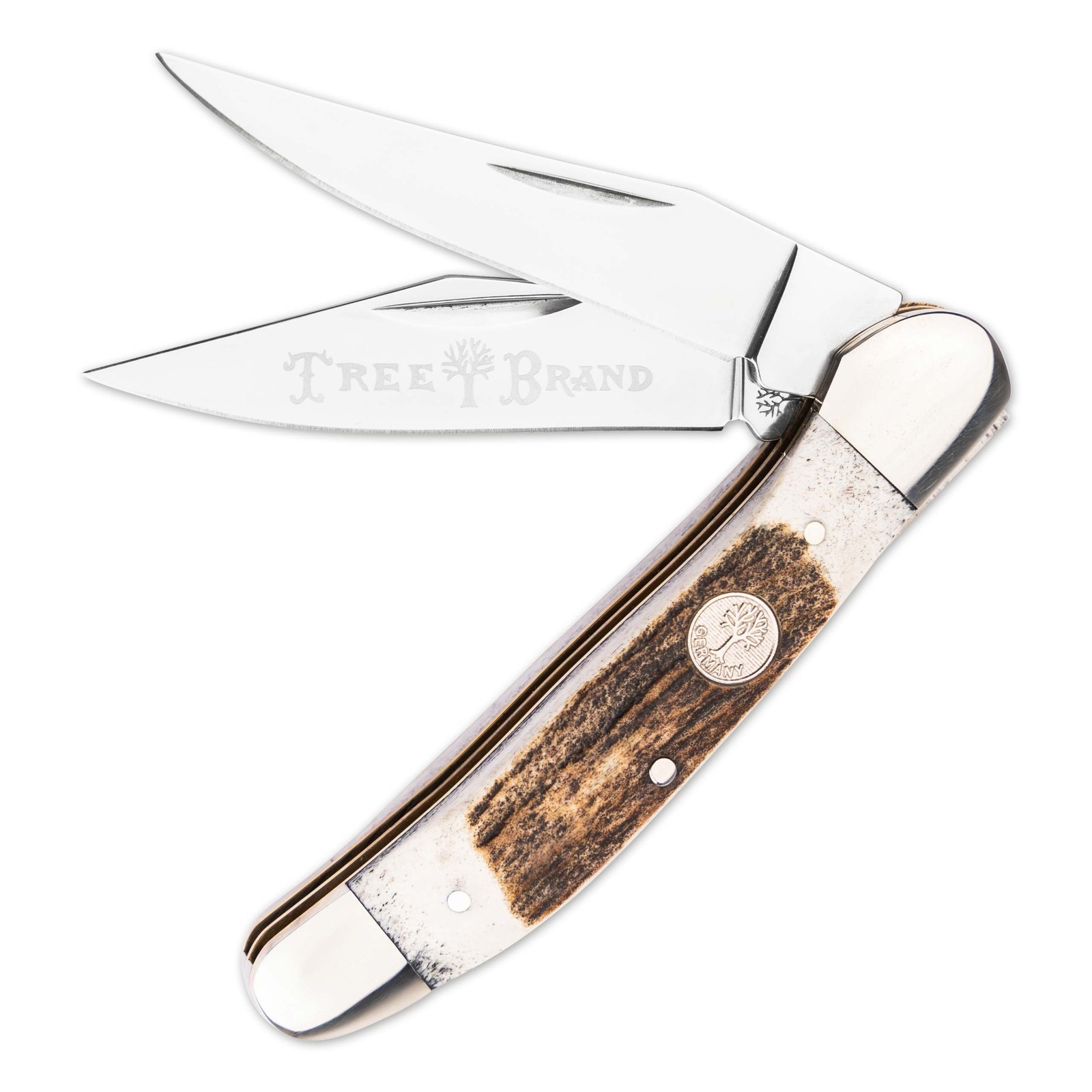 BOKER Treebrand Copperhead Stag Classic Hunting Two-Blade Folding Knife 110823ST
