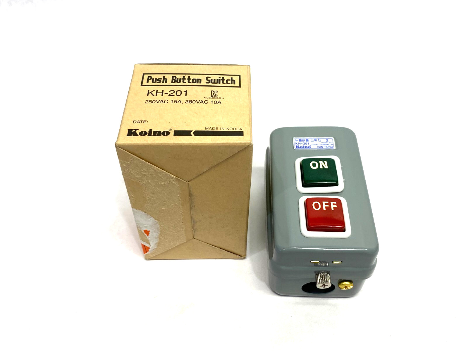Koino KH-201 Pushbutton Switch Assembly On/Off 250VAC 15A, 380VAC 10A
