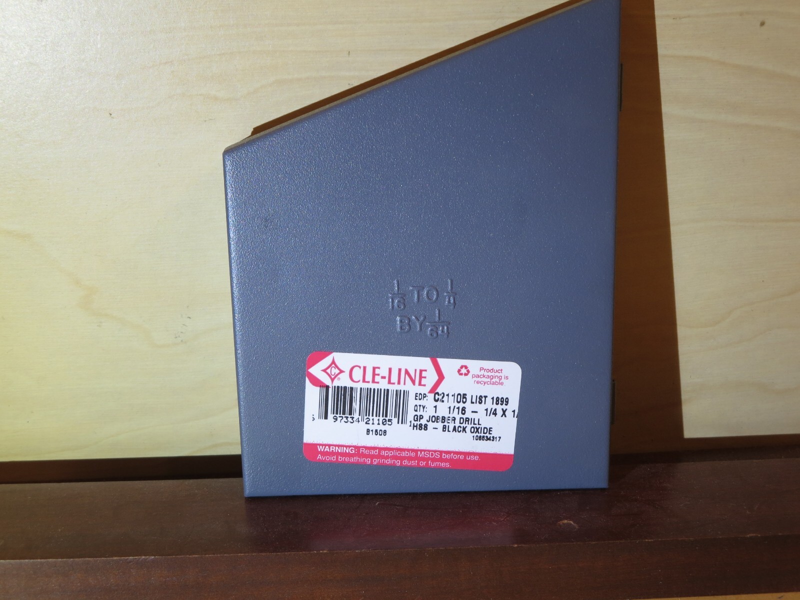 Cle-Line 13pc. High-Speed Steel Jobber Length Drill bit Set 1/16-1/4" USA Made
