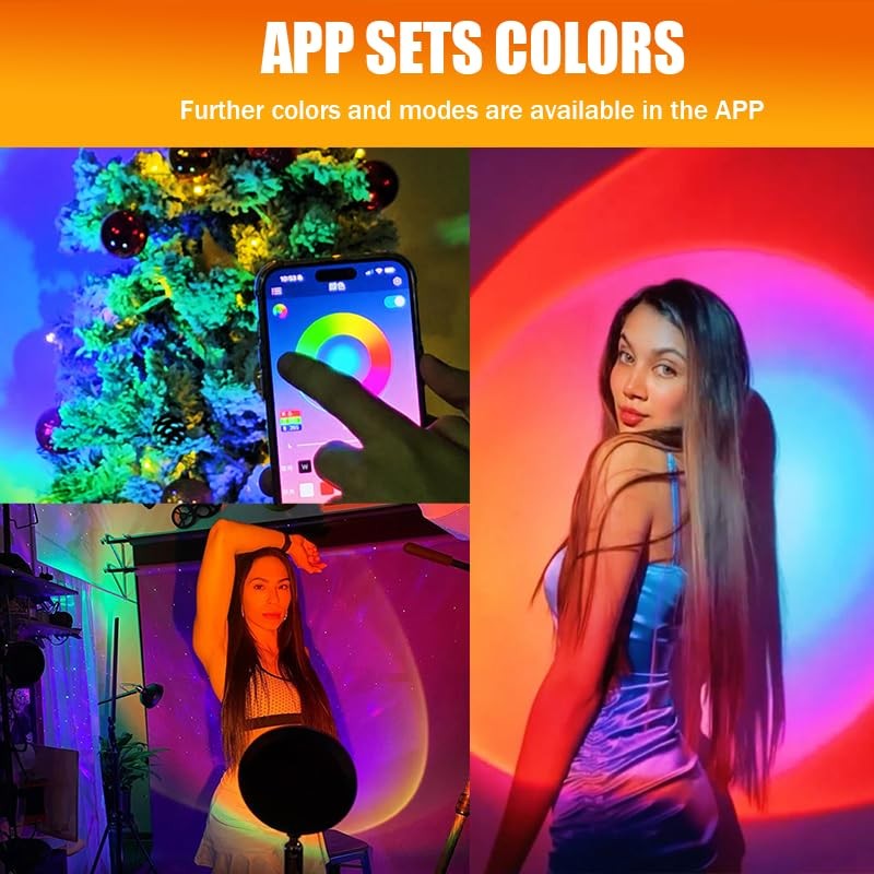 QUIGO Sunset Projector Lamp 16 Colors Changing with Remote & App Control Night
