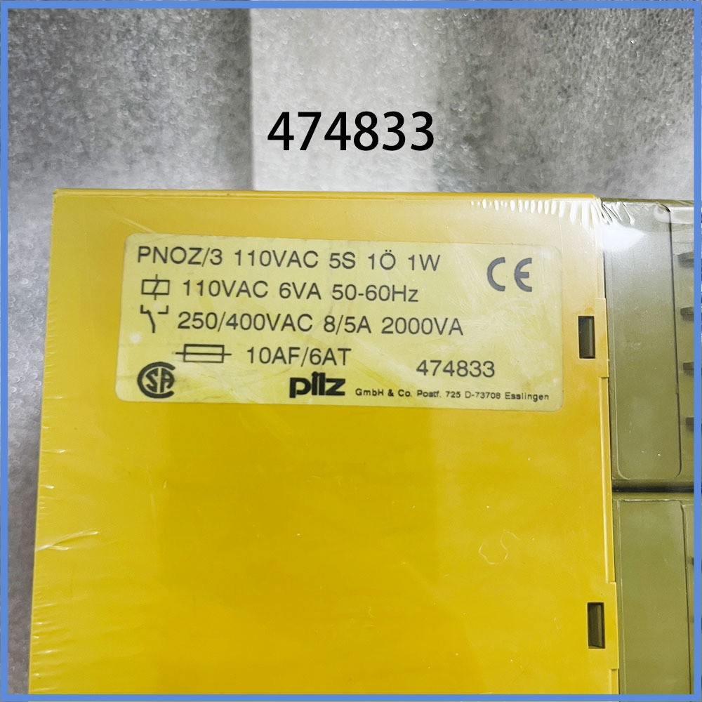 New Original 6VA 110V 474833 PNOZ/3 110VAC 5S 1Ö 1W safety control relay Pilz