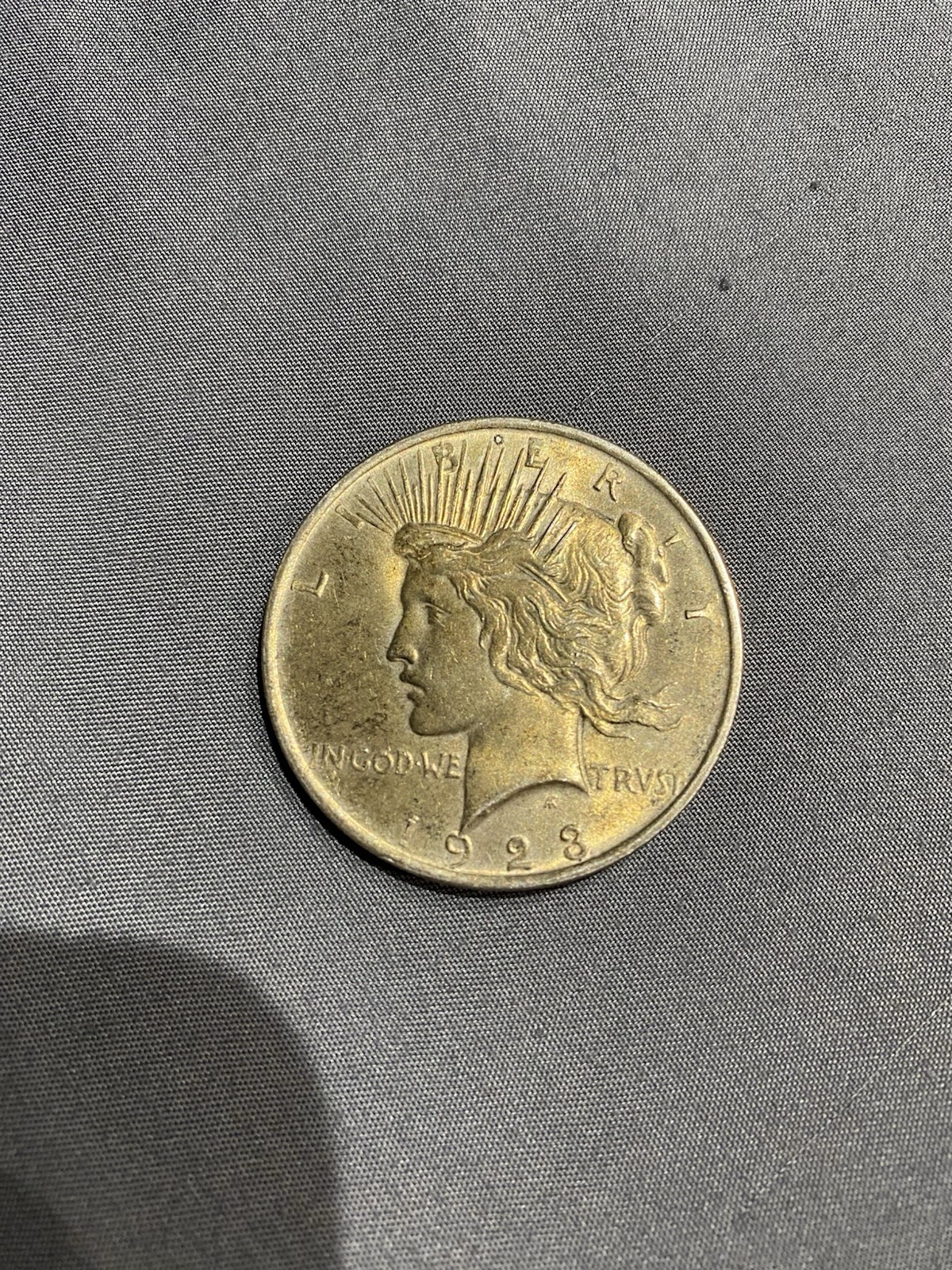 1923-P Philadelphia Silver Peace Dollar Beautiful Golden Yellow Toner Toning!