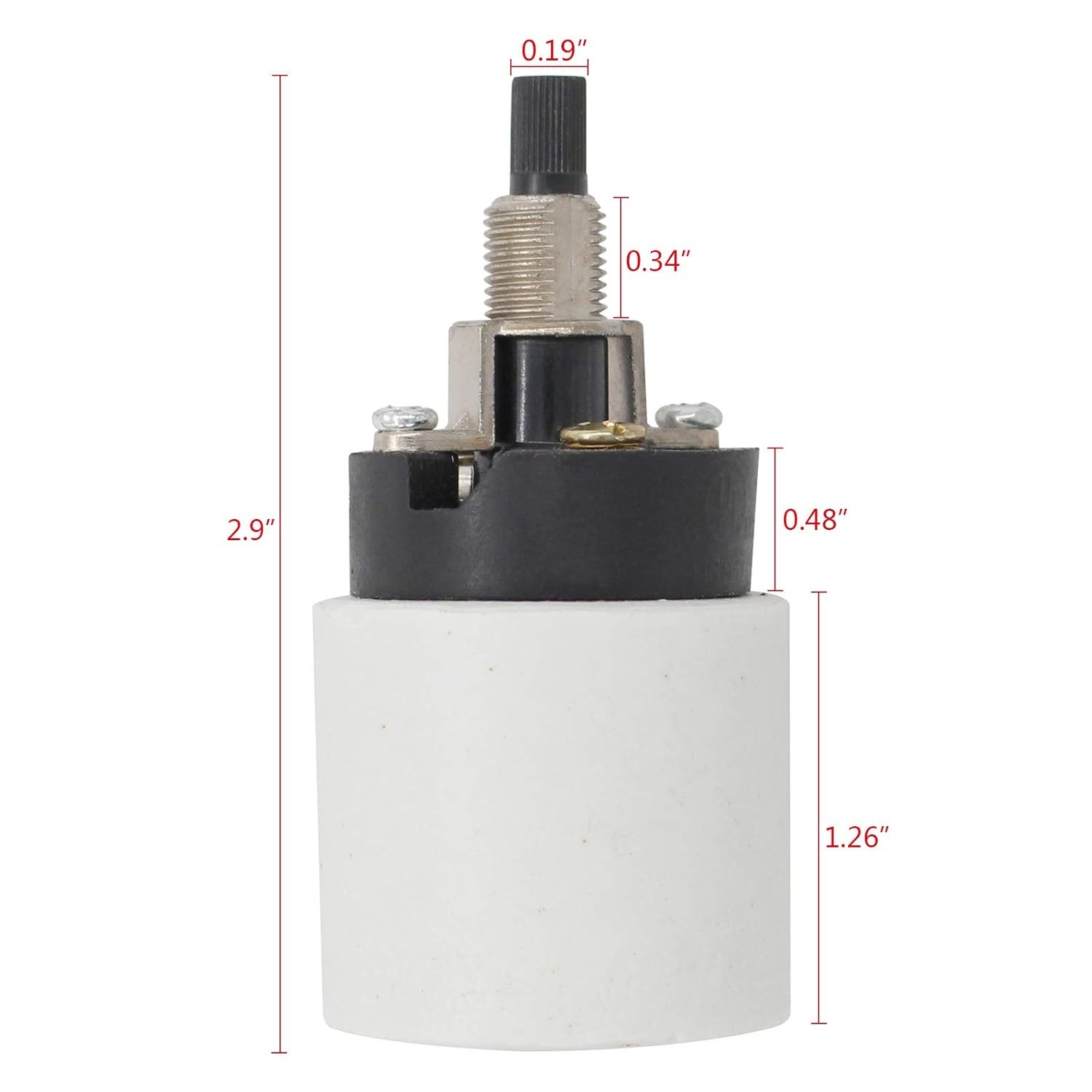 Universal Porcelain Ceramic Rotary Socket Knob Switch E26 Light 250W 660W...