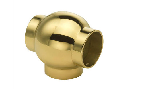 Lavi 00-704/2 Ball Tee for 2" Tubing Polished Brass