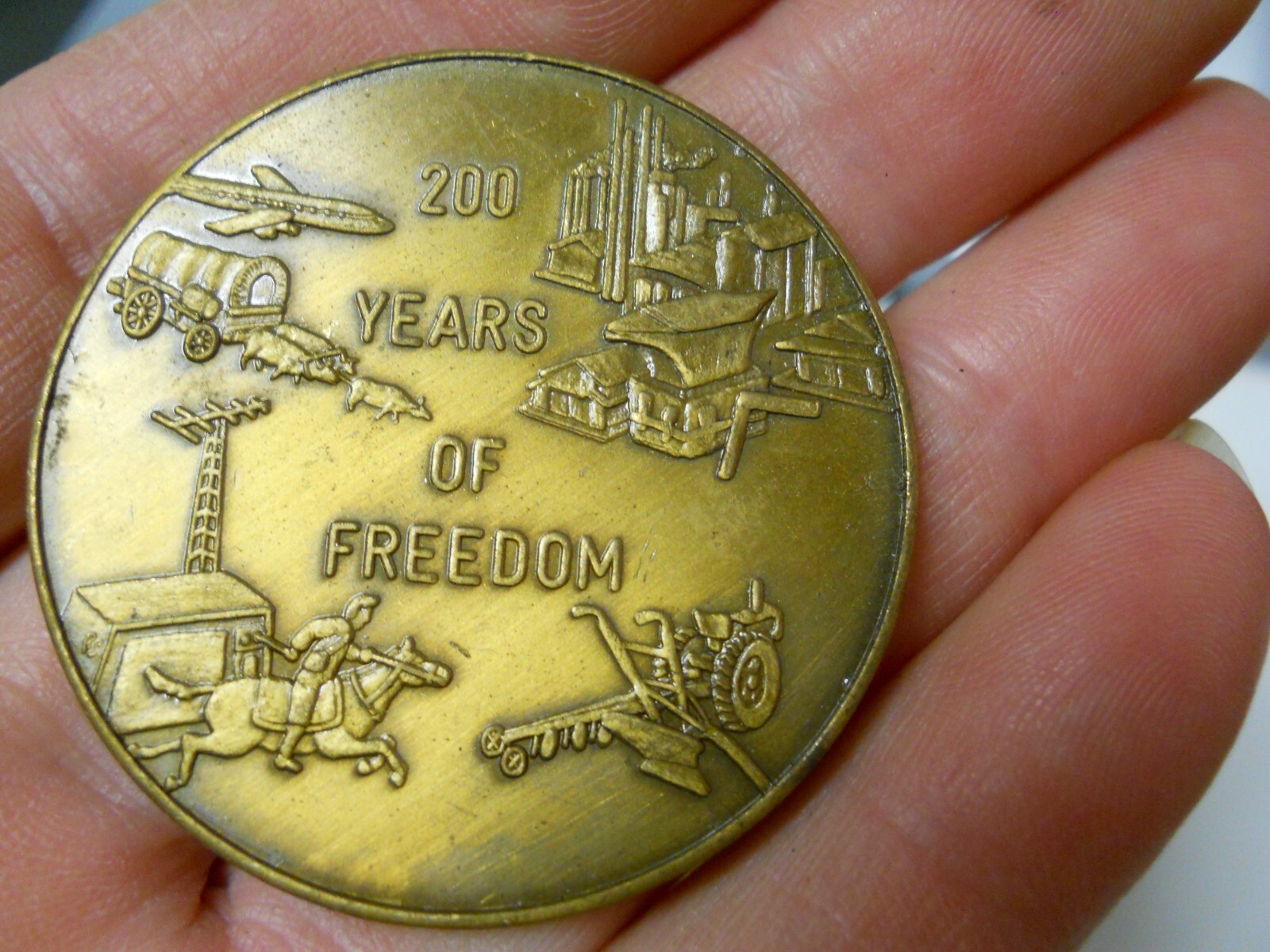 x5 NASA Bicentennial Brass Dual Challenge Coins 1776-1976 200 Years of Freedom