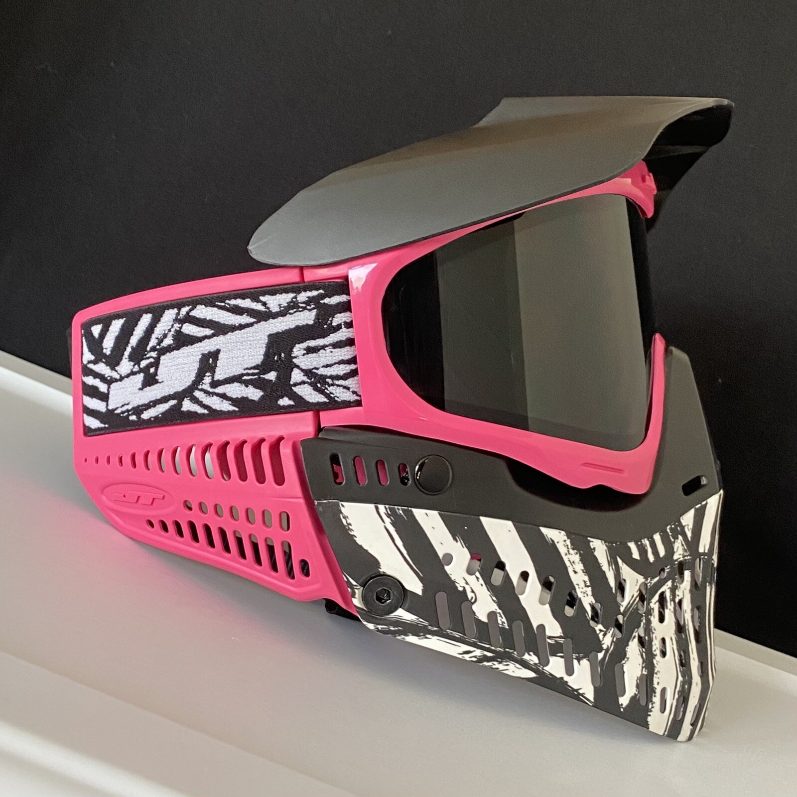 NEW JT Proflex Zebra Pink Black White Paintball Mask Goggle Smoke Thermal Lens