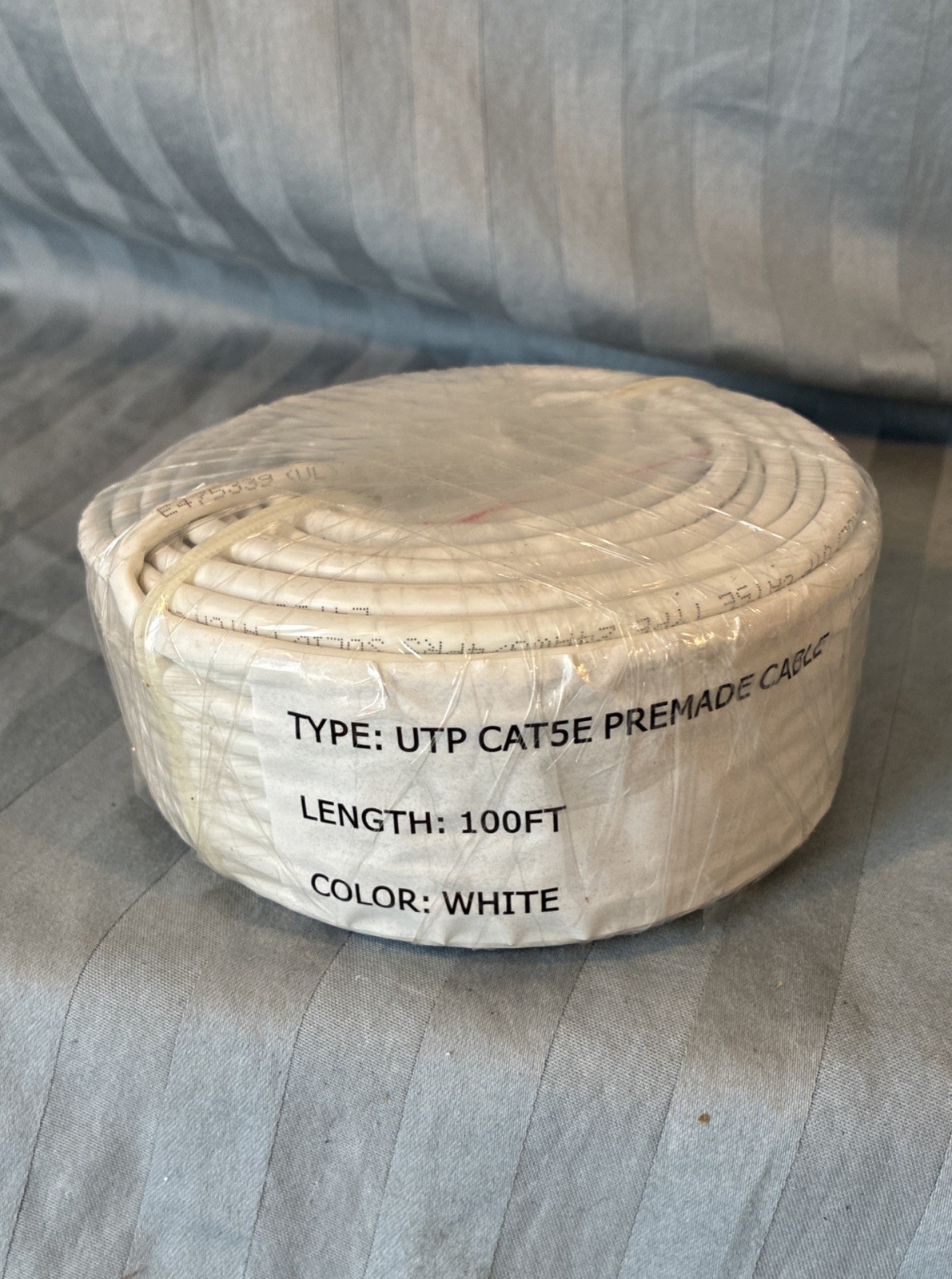 CAT5e Ethernet Patch Cable RJ-45 Network White 100 Foot New Great for Cameras