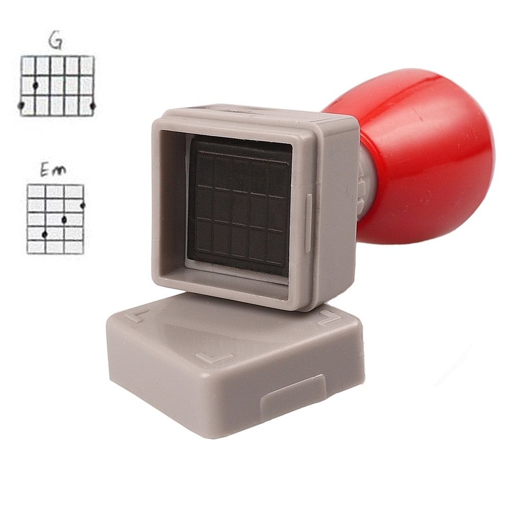 Mr.Power Guitar Chord Stamp Black Ink(3 Frets)/Ukulele(5 fret) DIY Mini