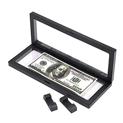 Skelang 3 Pcs 3D Floating Display Case, Black Display Stand Assorted Sizes