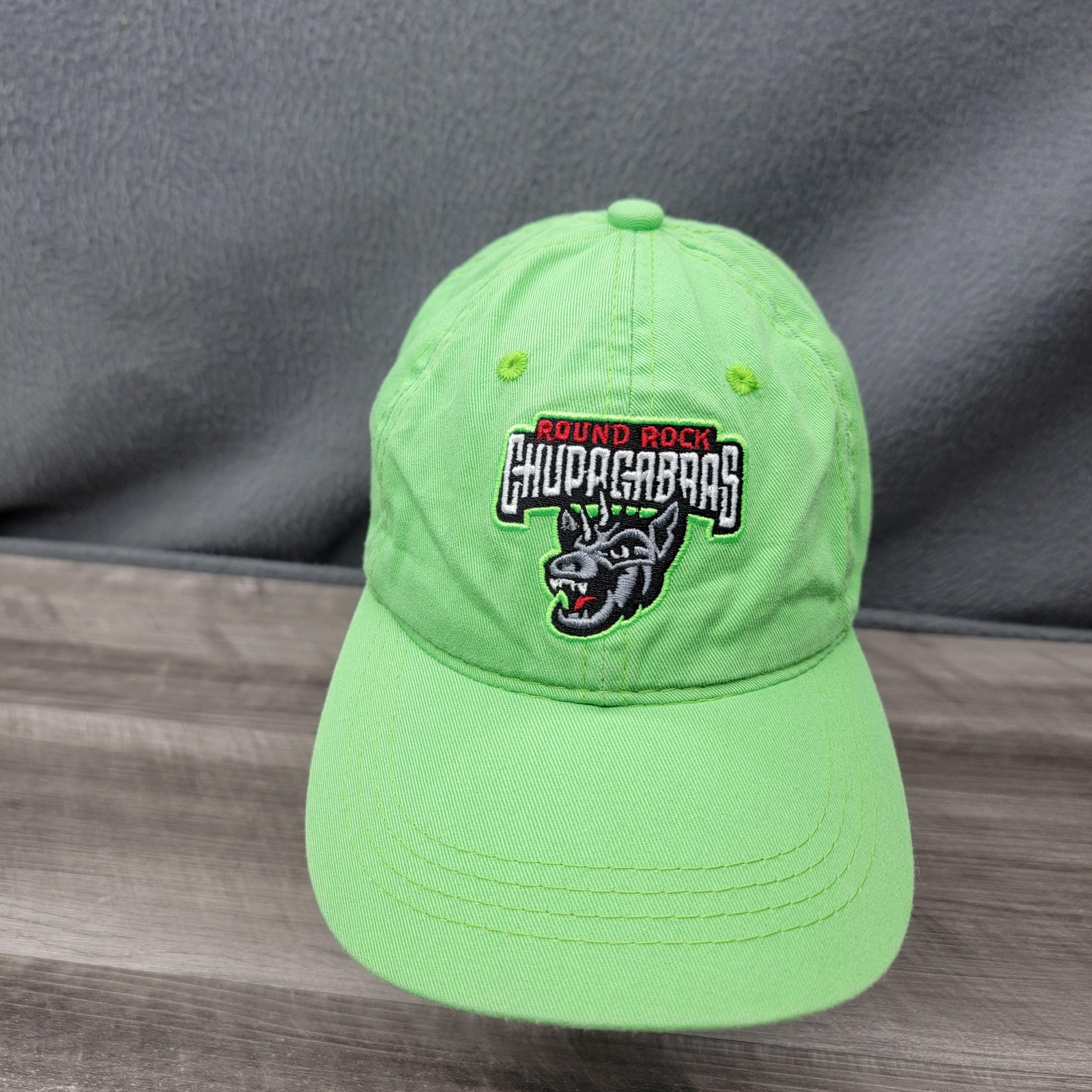 Round Rock Chupacabras Hat Cap Strap Back Mens One Size Green MILB Baseball Dad